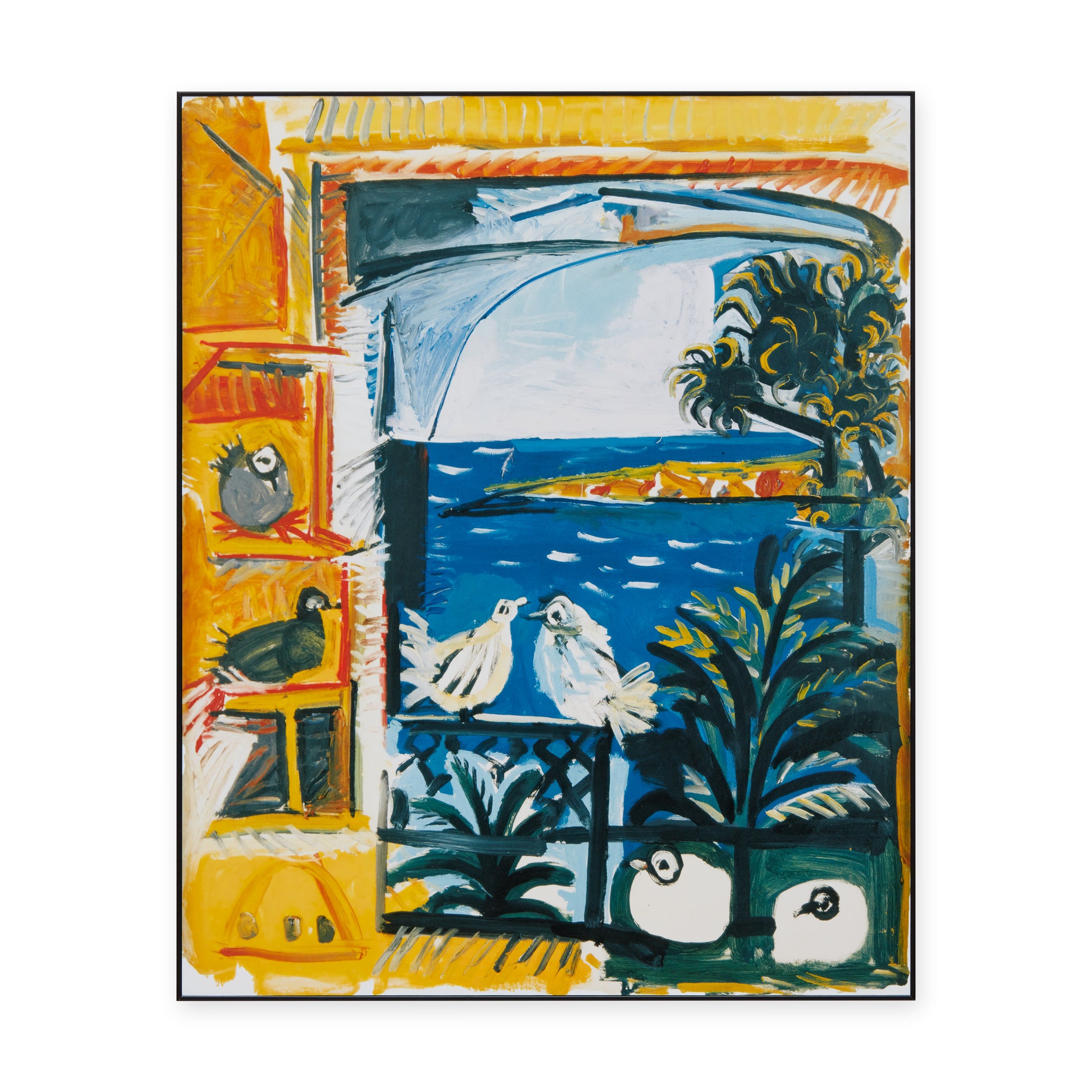 Pablo Picasso The Pigeons Framed Art Print - Black Ash Wood Frame
