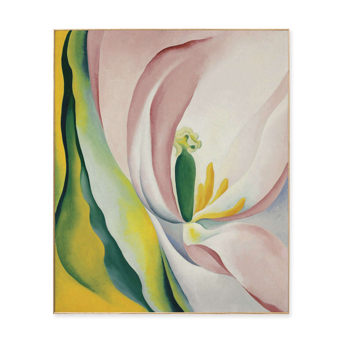 Georgia O’Keeffe Pink Tulip Art Print Framed in Sustainable Ash Wood