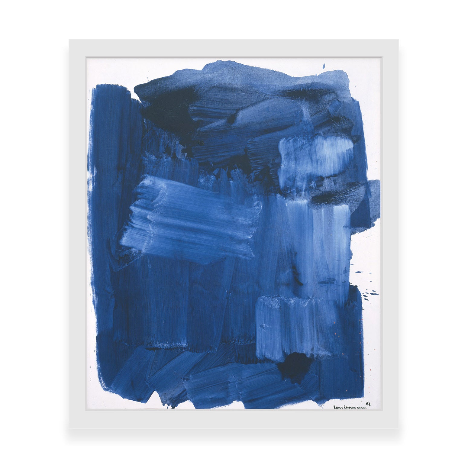 Hans Hofmann Blue Monolith Framed Art Print - White Gesso Frame