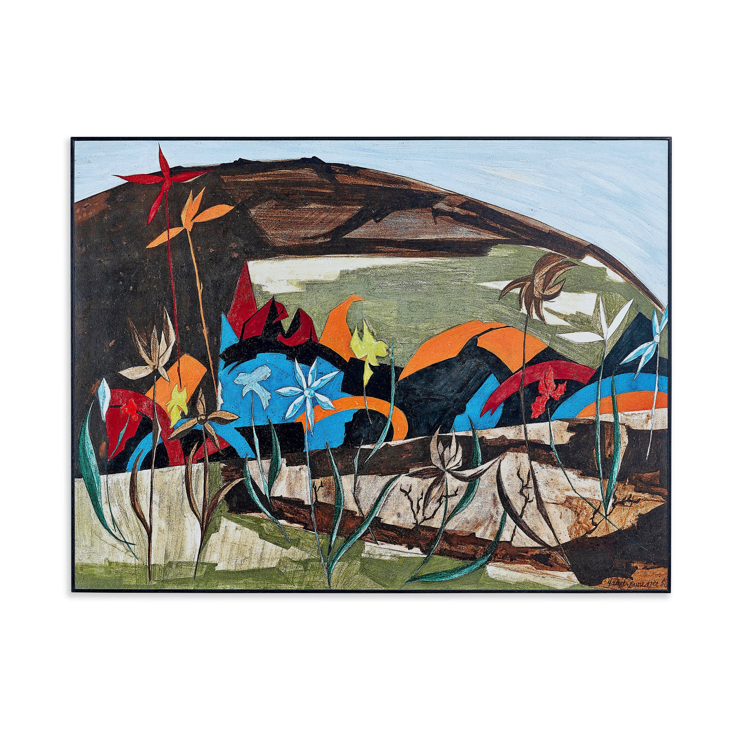 Jacob Lawrence Peace Art Print Framed - Modern Black Ash Frame 21x28"