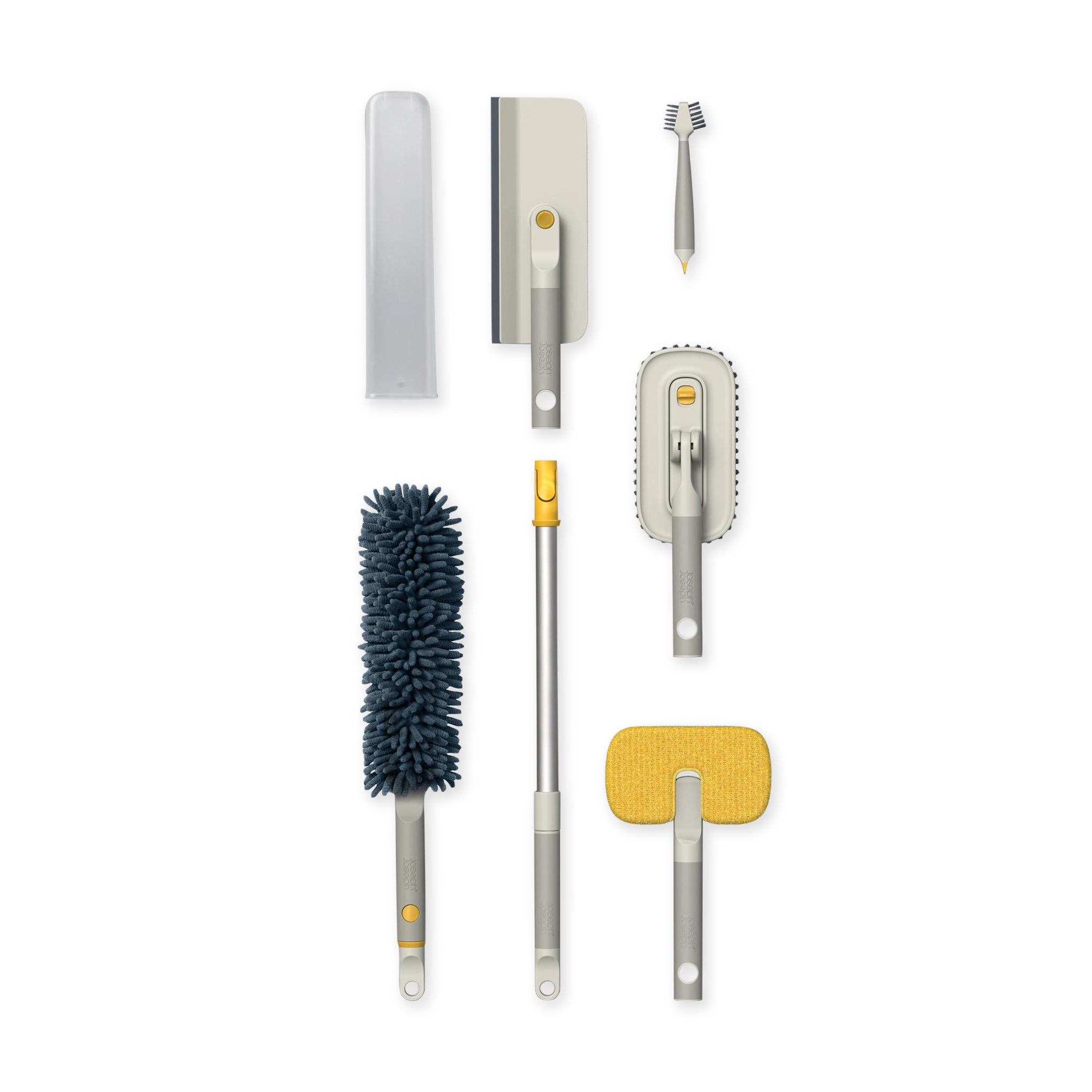 Compact Cleaning Set with Telescopic Pole & Multi-Function Tools