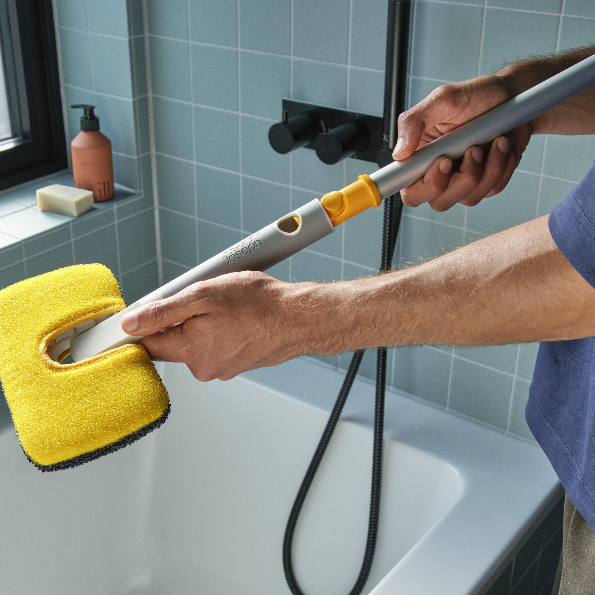 Compact Cleaning Set with Telescopic Pole & Multi-Function Tools