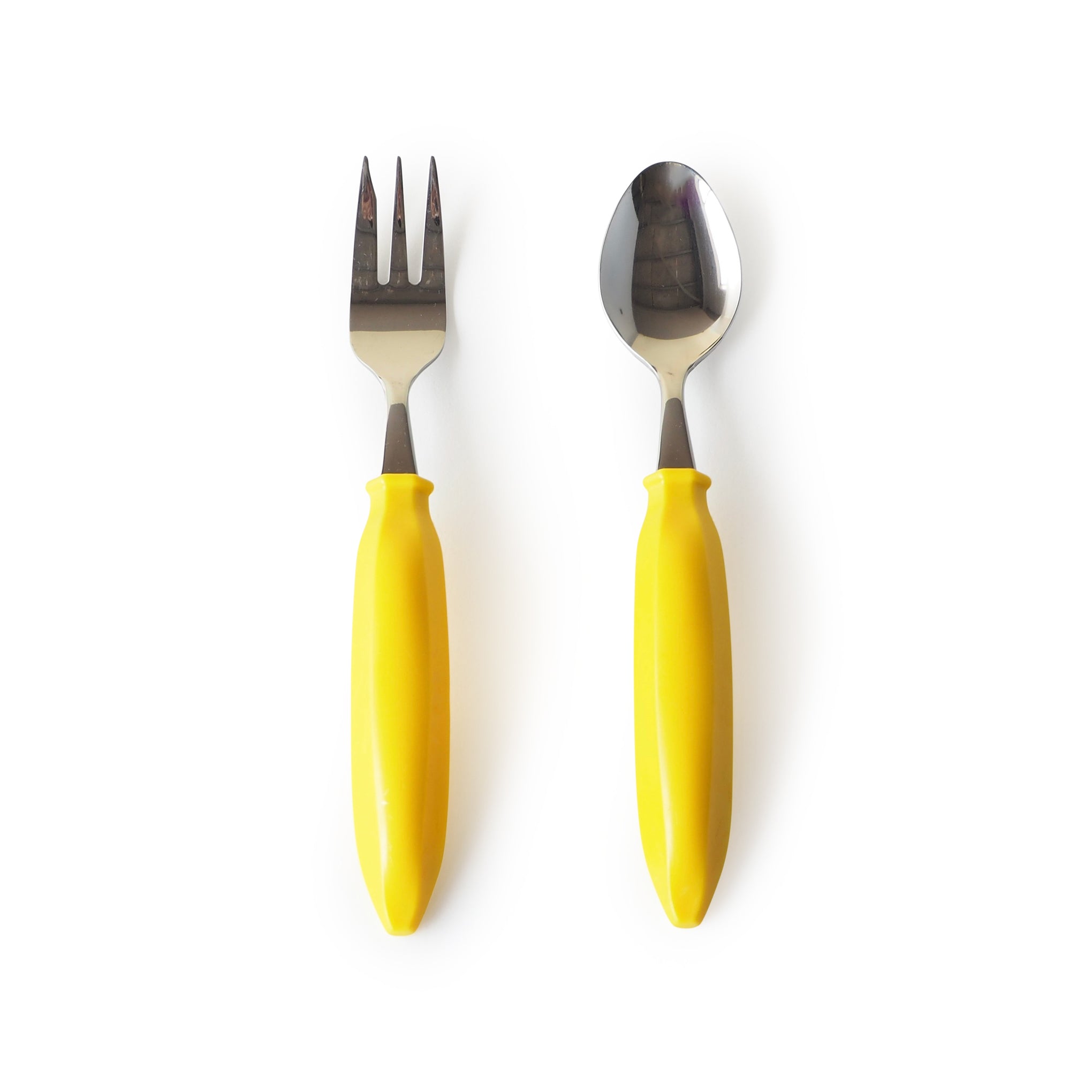 Banana-Shaped Kids Cutlery Set - Stainless Steel Spoon & Fork