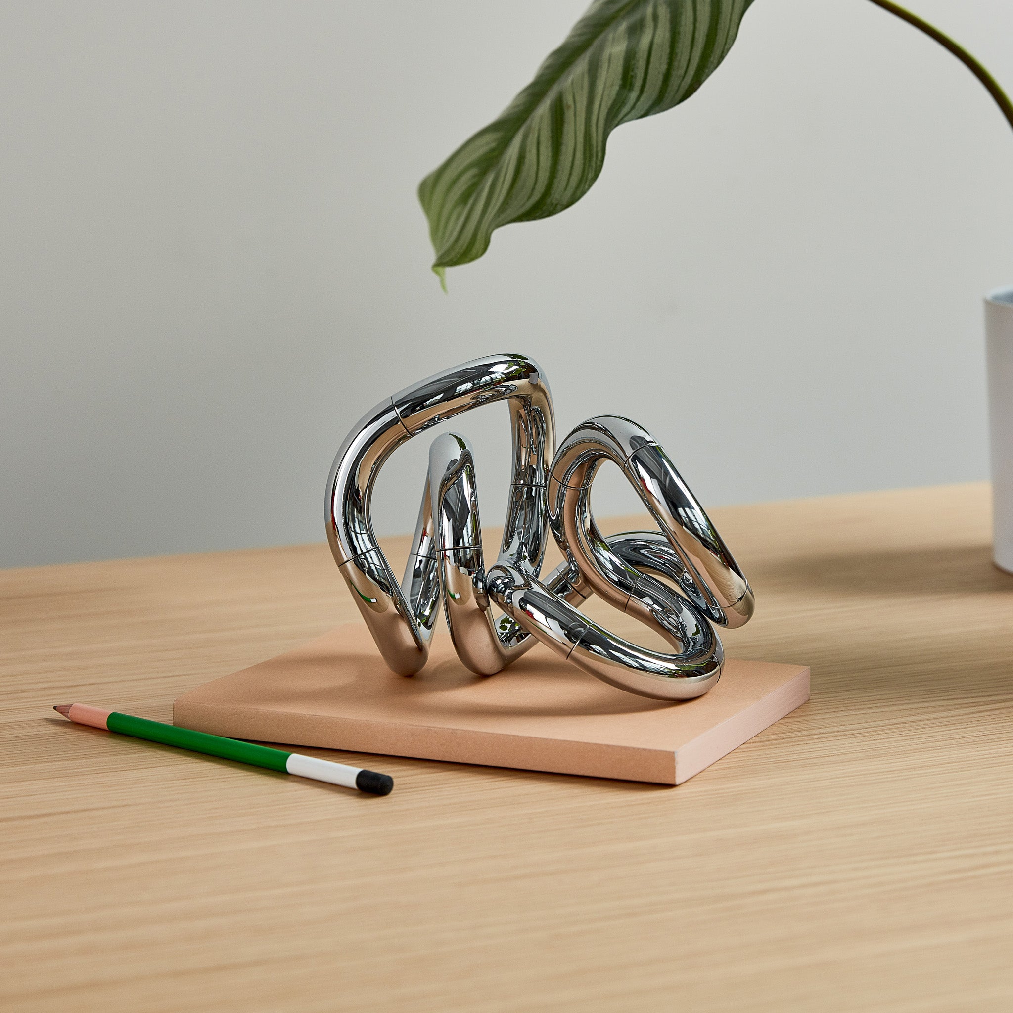 Tangle Chrome Sculpture Toy - Small Desk Decor
