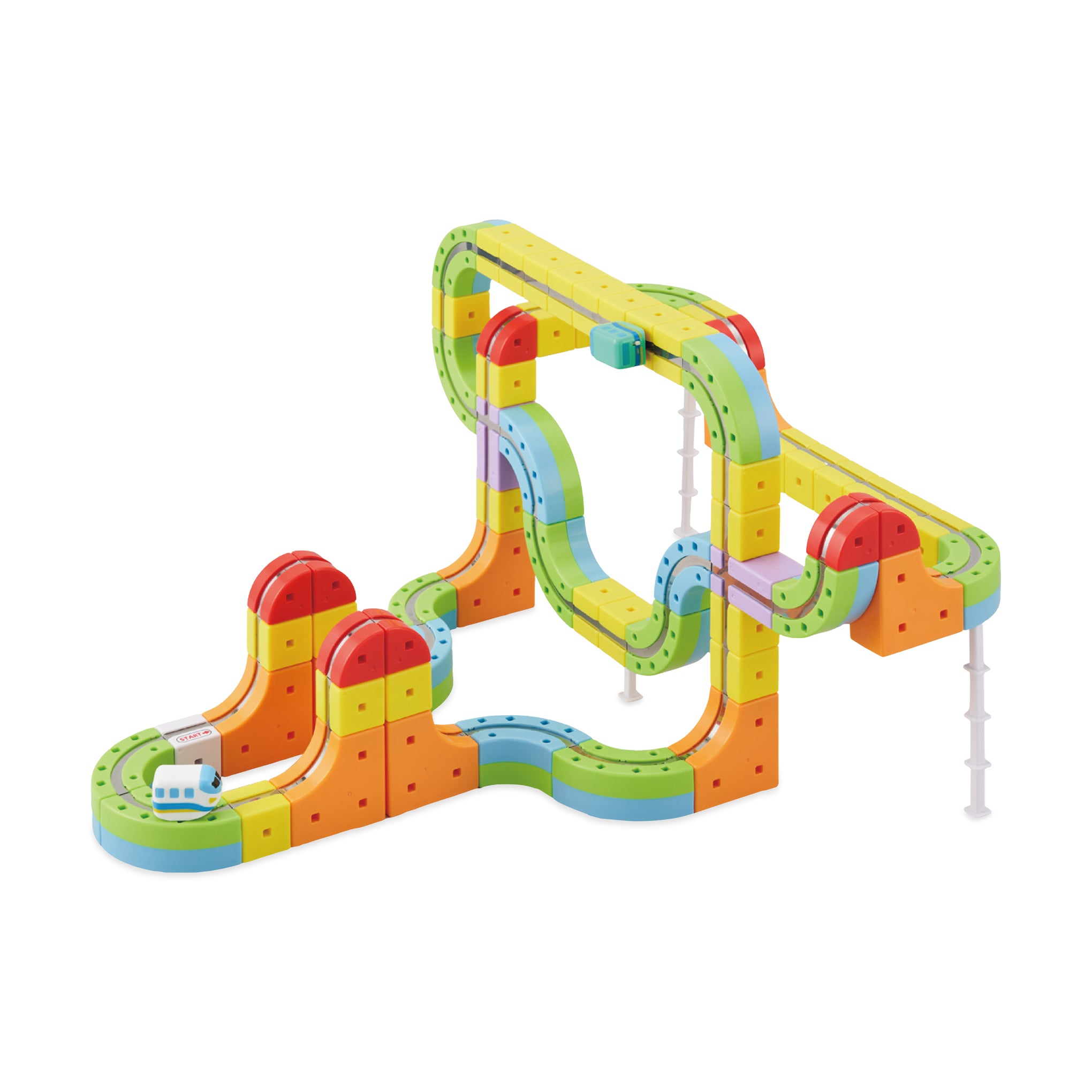 Magnetic Train Toy Set - 66pc Deluxe Blocks with USB Train