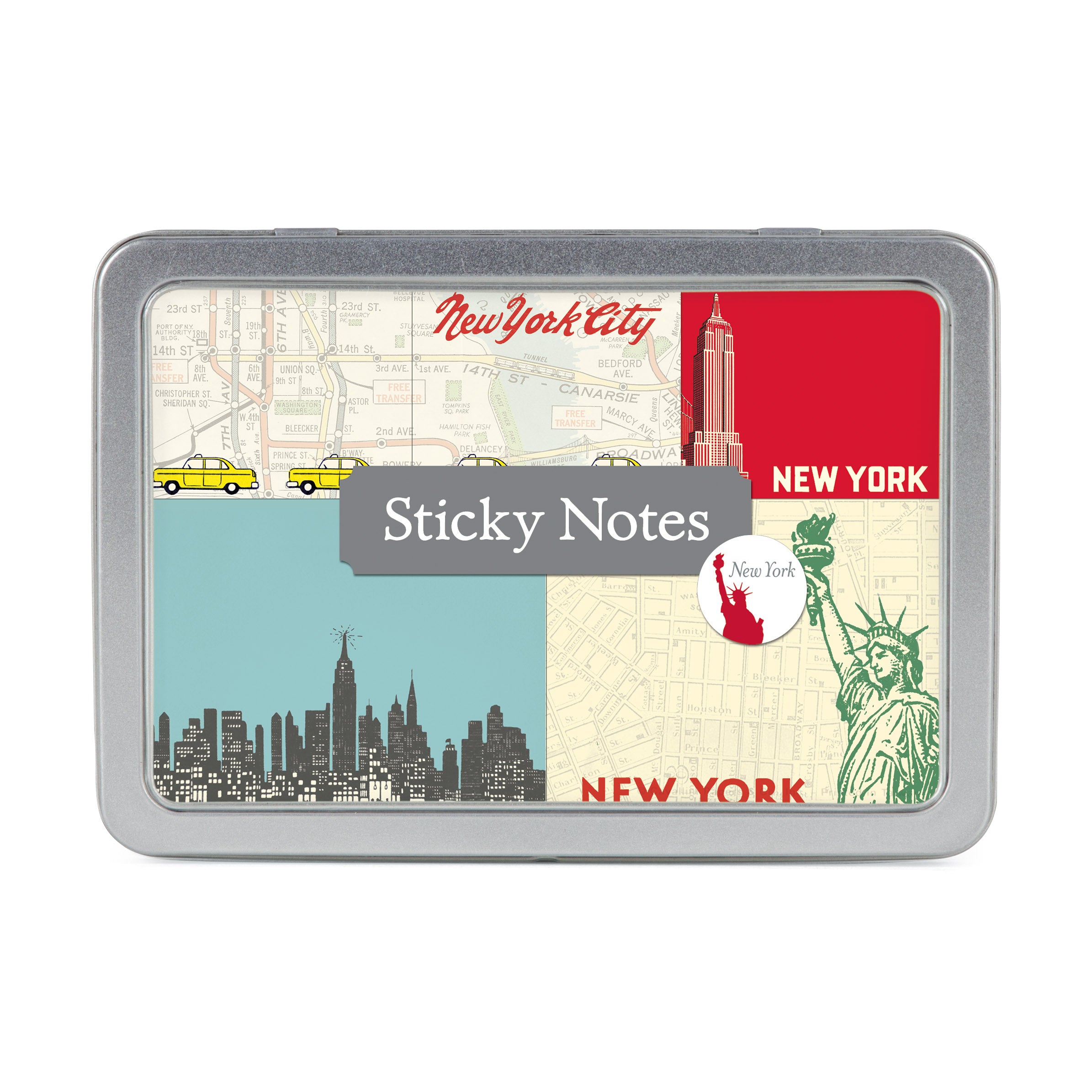 Vintage NYC Sticky Notes - Set of 5 Pads with City Artwork