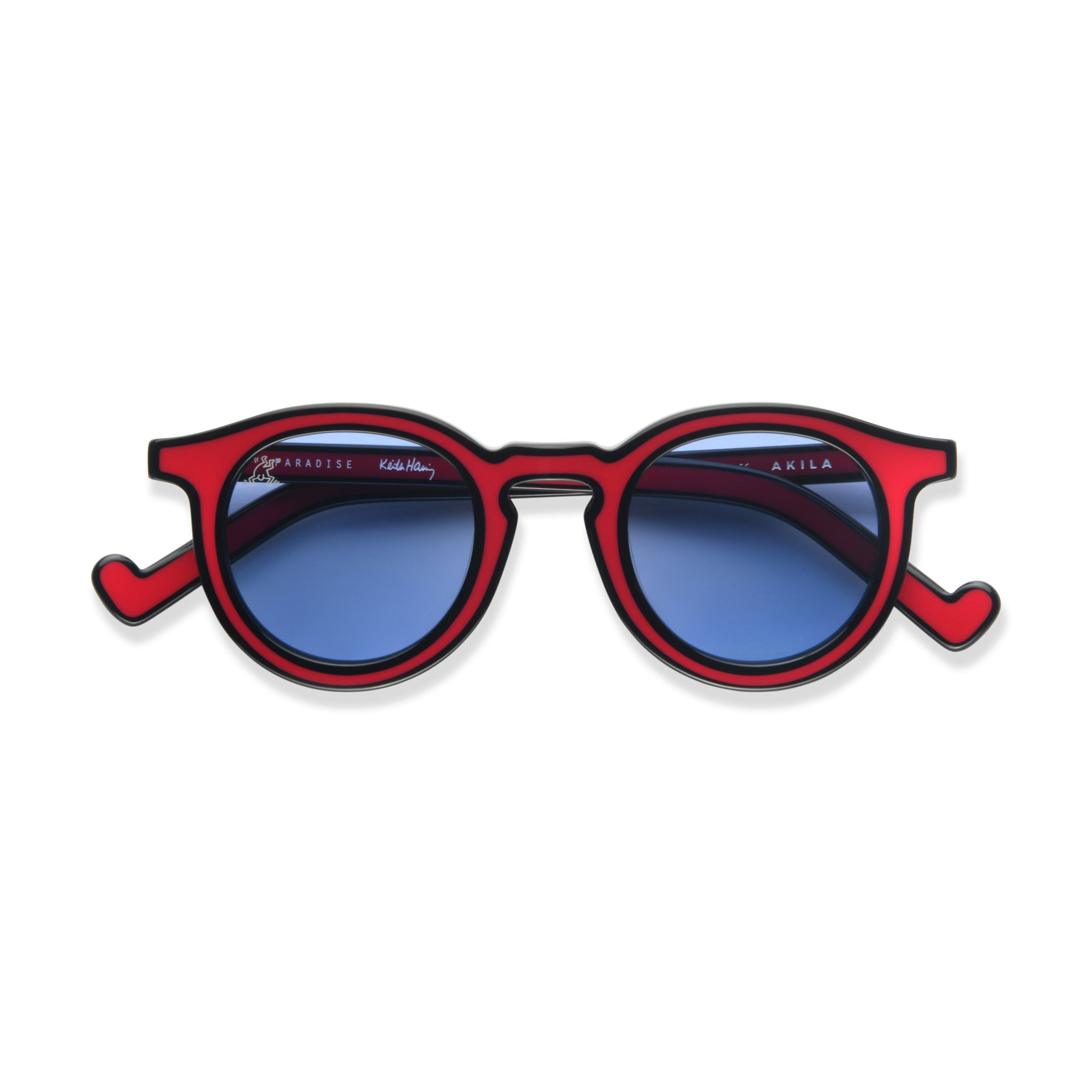 Keith Haring Art Sunglasses - Red & Blue Eco-Friendly Frame