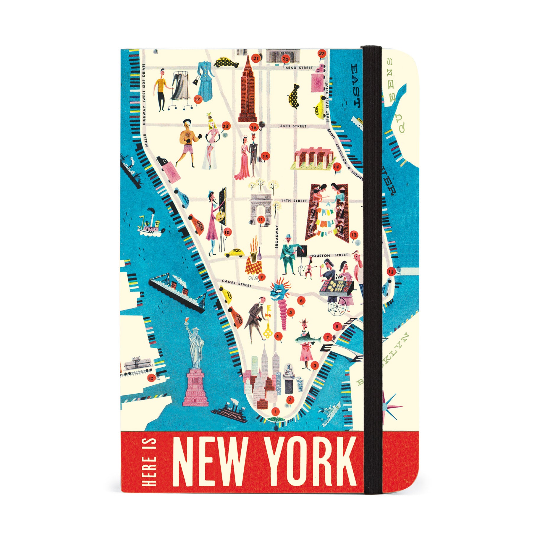 New York City Map Notebook - 254 Pages with Elastic Closure