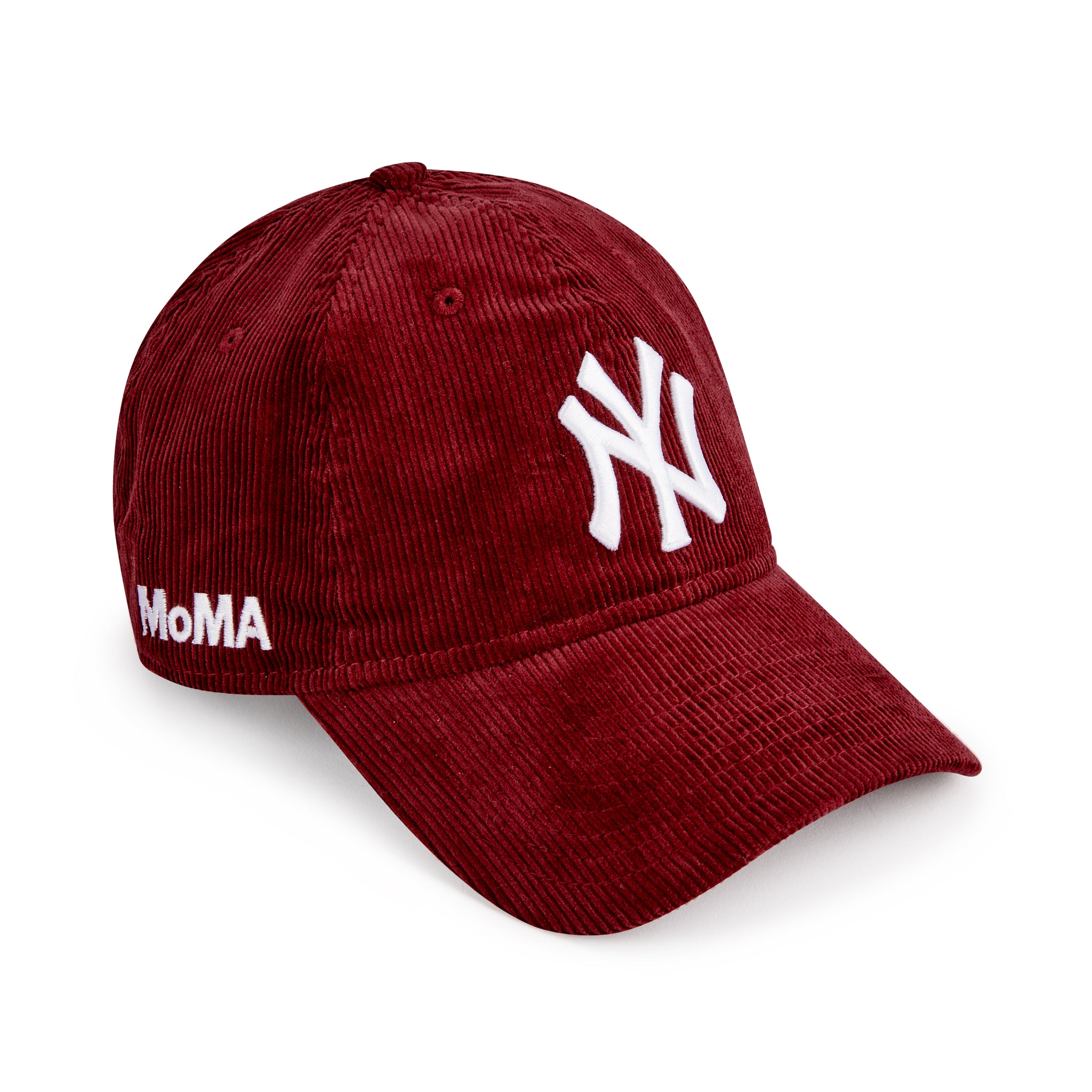 MoMA Yankees Corduroy Baseball Cap - Maroon Adjustable