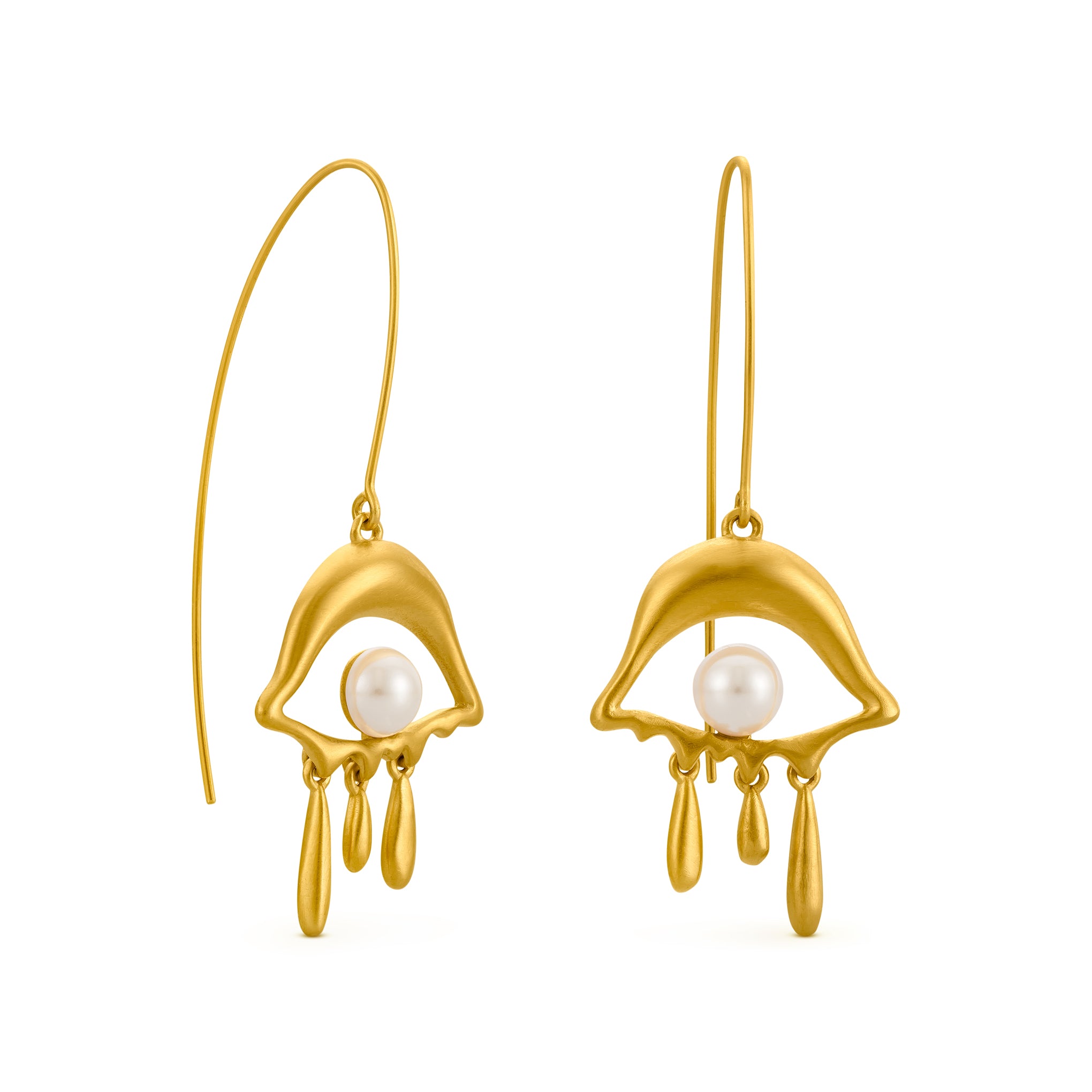 Salvador Dalí Gold-Plated Surrealist Eye Drop Earrings