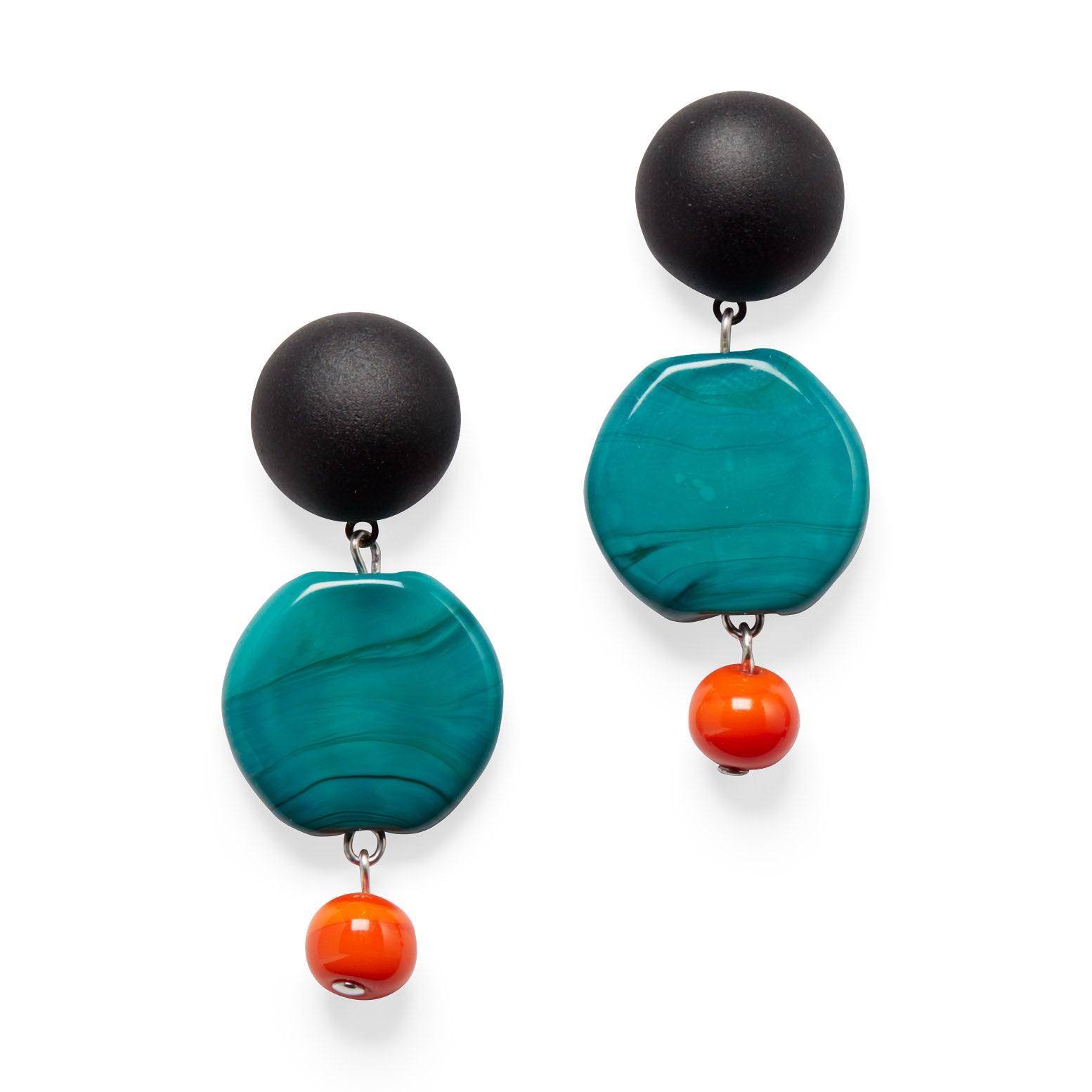 Murano Glass Turquoise Drop Earrings - Handcrafted in Italy