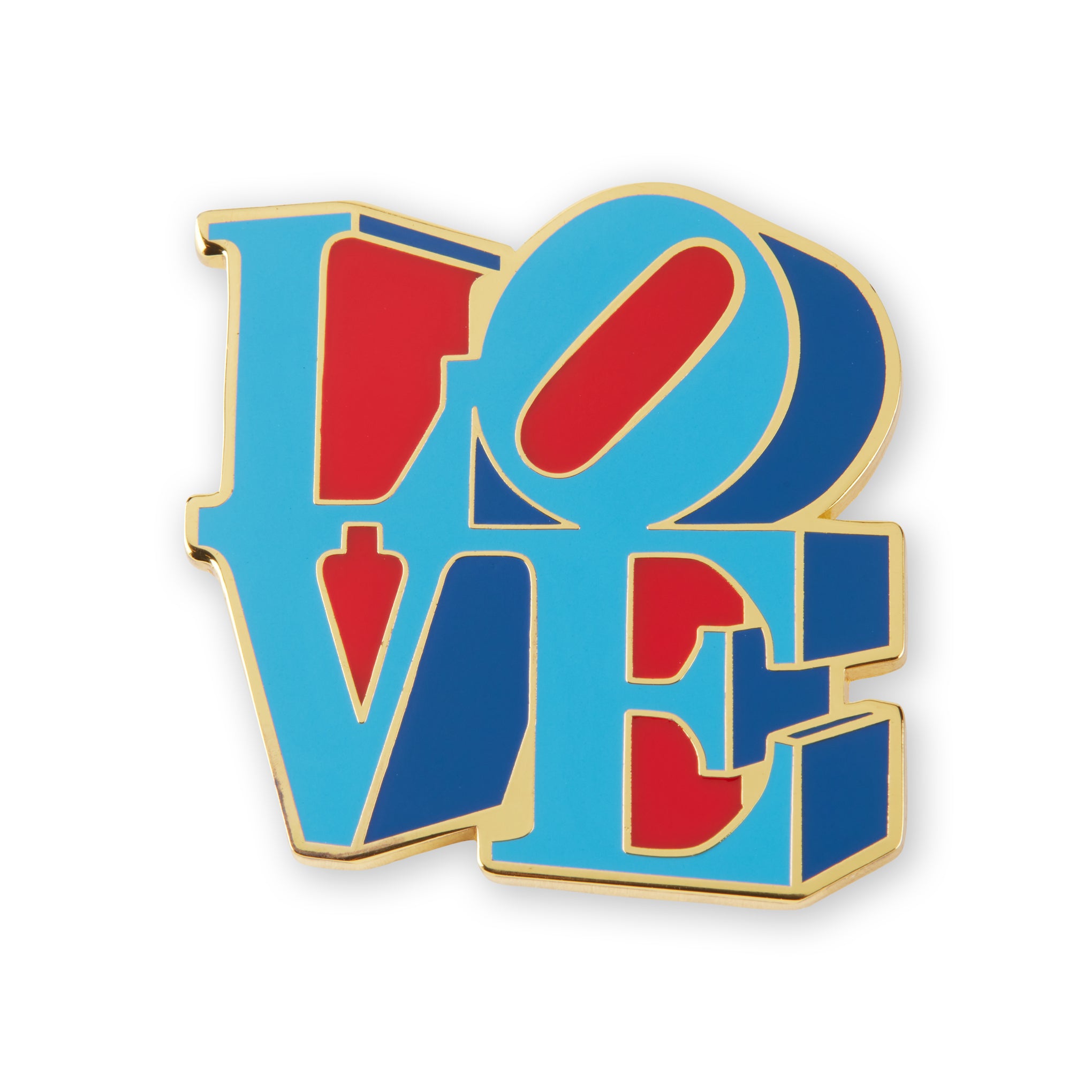 Robert Indiana LOVE Enamel Pin - Blue & Red Pop Art Accessory