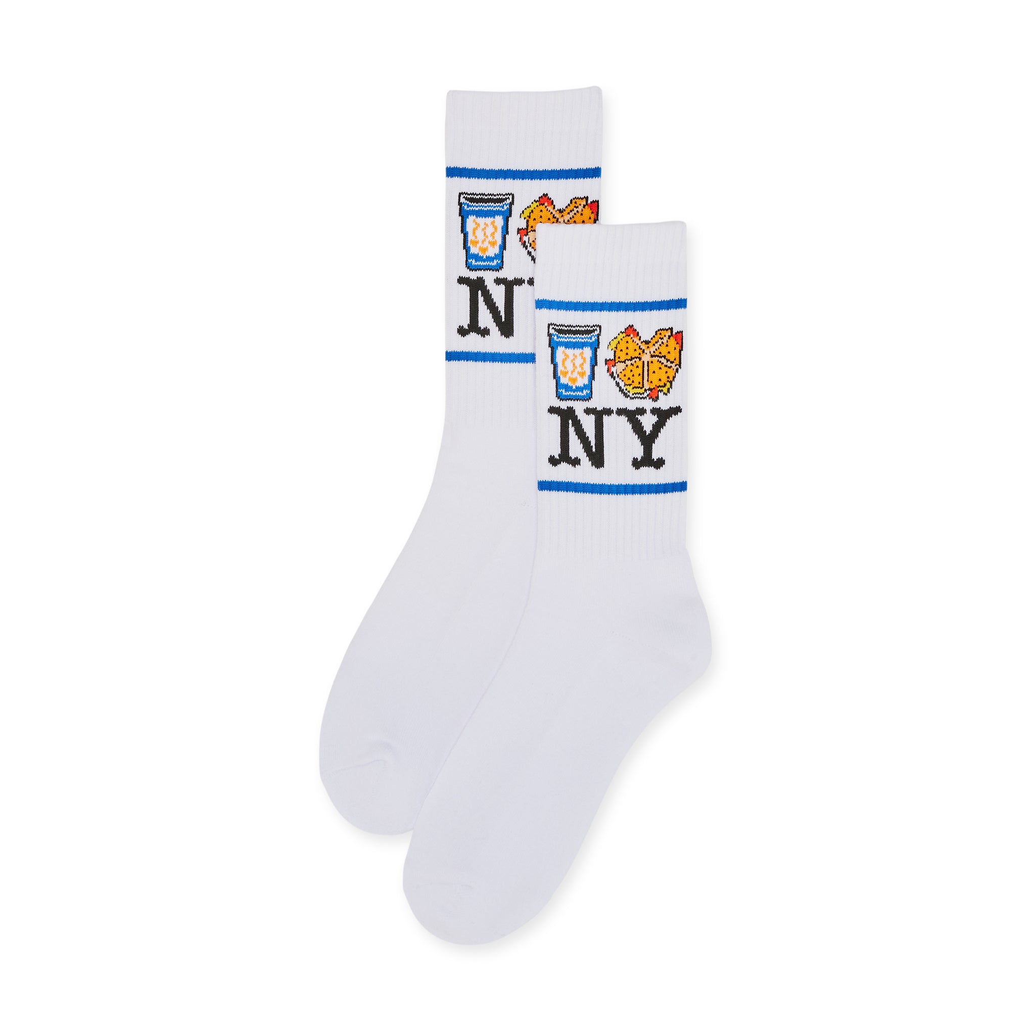 NYC Food Icons Cotton Socks - Blue Novelty Gift for New Yorkers