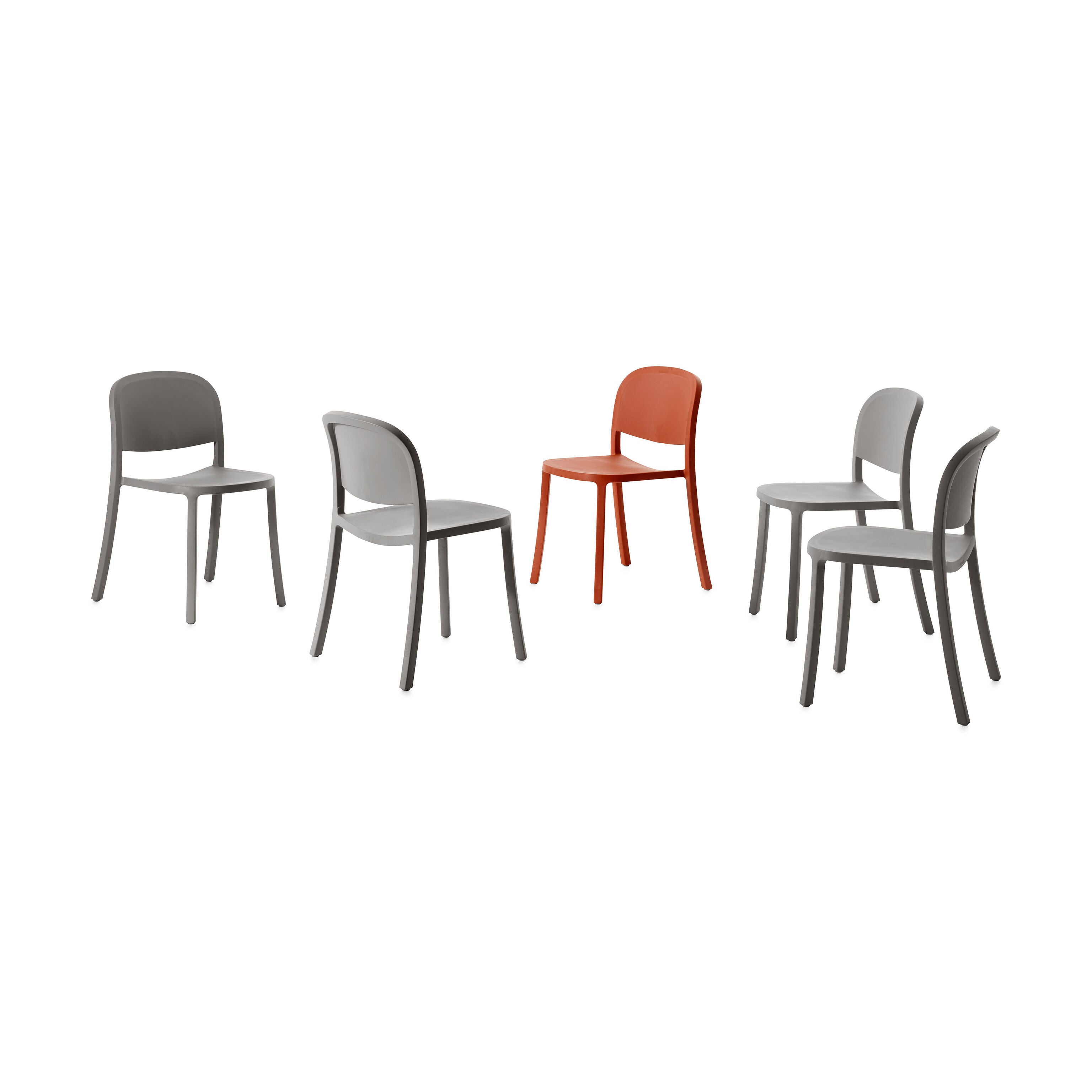 Emeco Reclaimed Stacking Chair - Light Grey Eco-Friendly Design