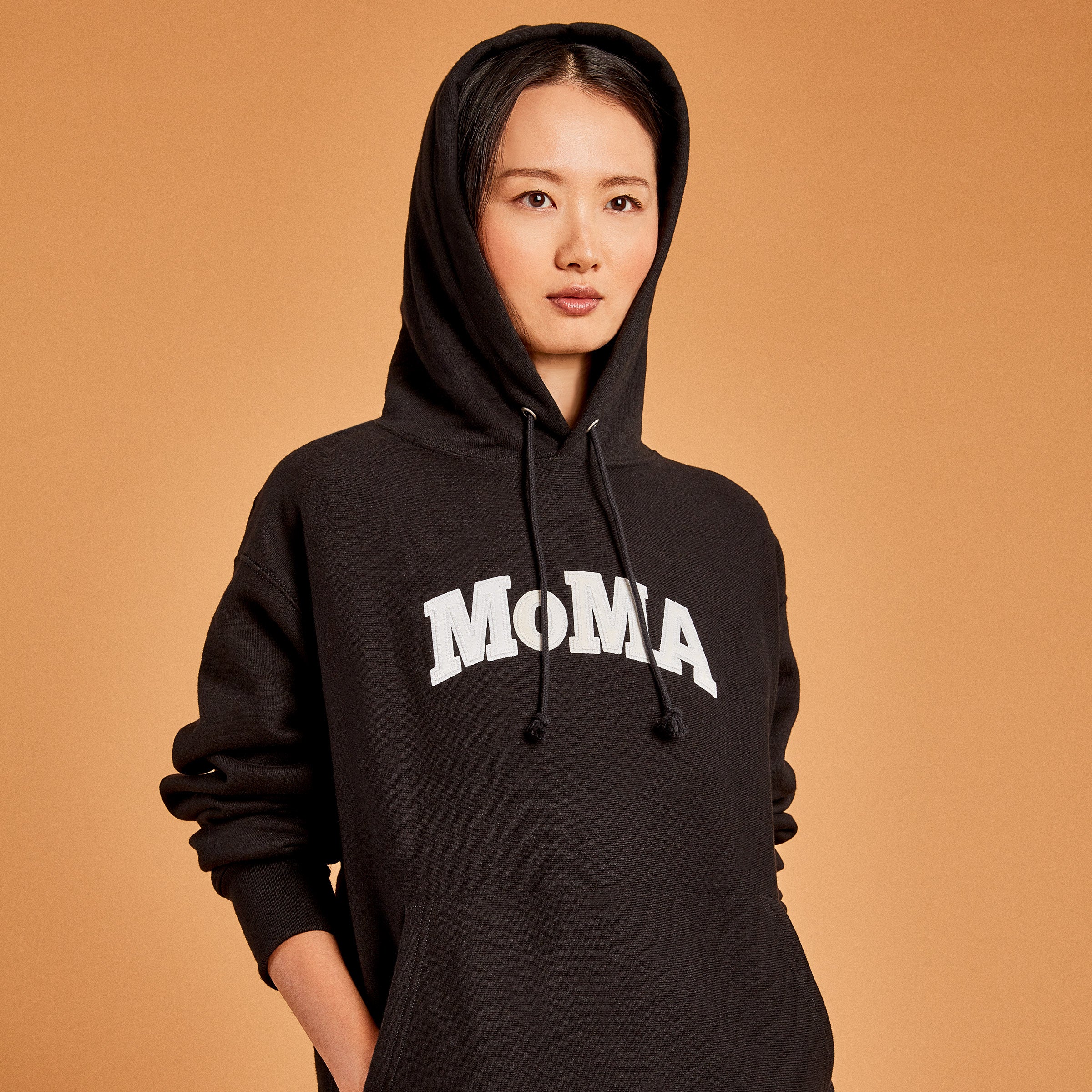 Champion MoMA Black Hoodie Sweatshirt - 1930s Style