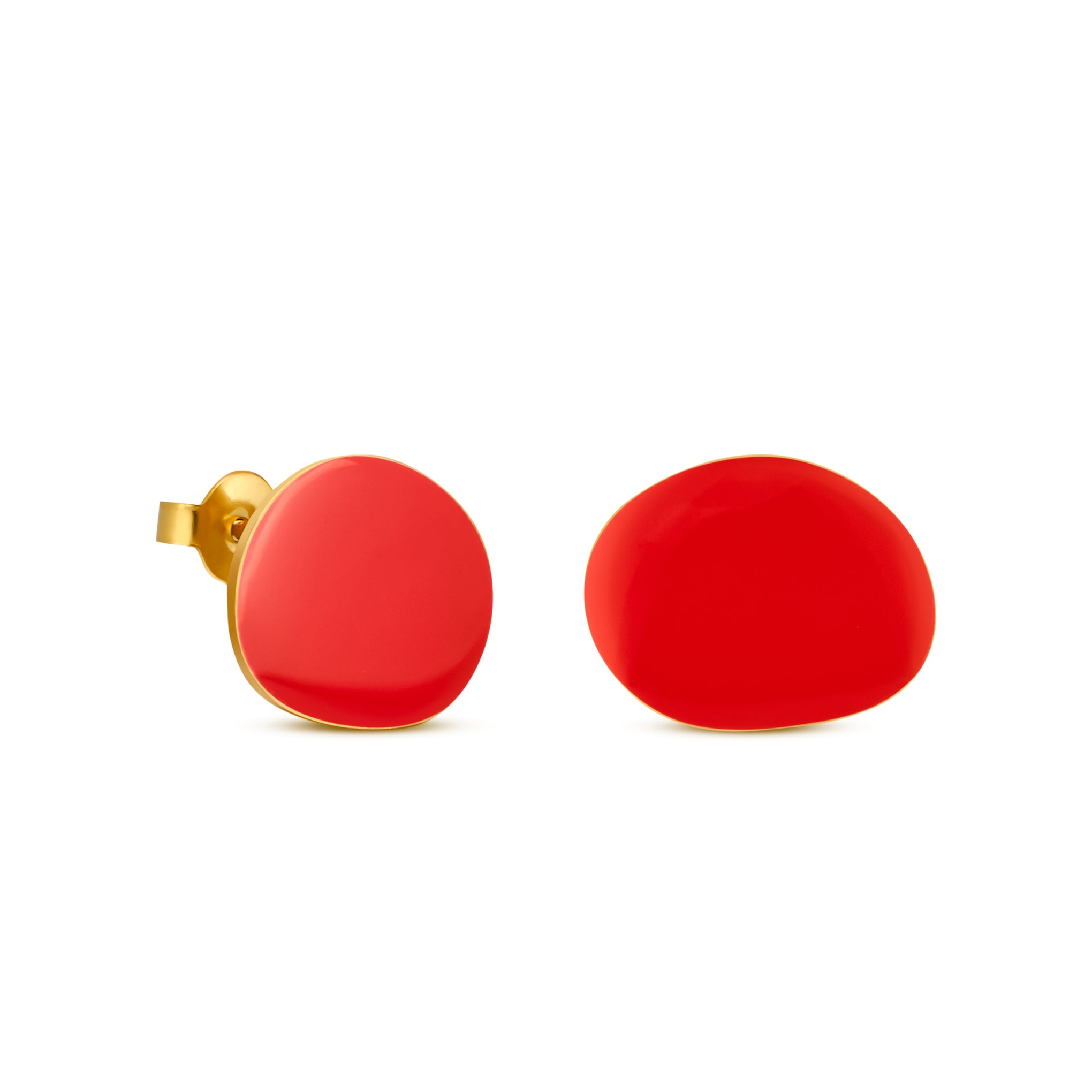 Joan Miró 24k Gold-Plated Enamel Dot Earrings – Handcrafted Artisan Jewelry