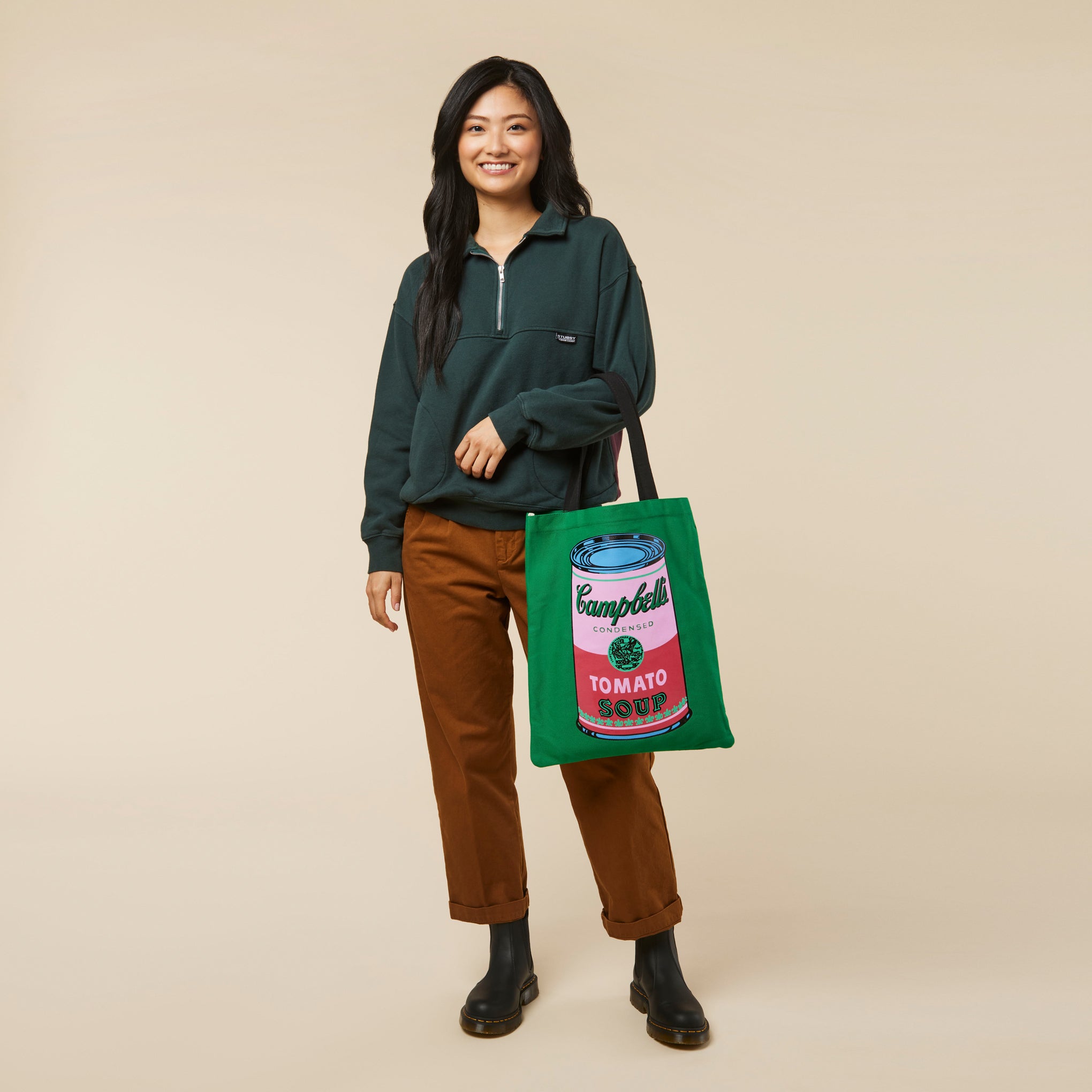Andy Warhol Campbell's Soup Canvas Tote Bag - Green