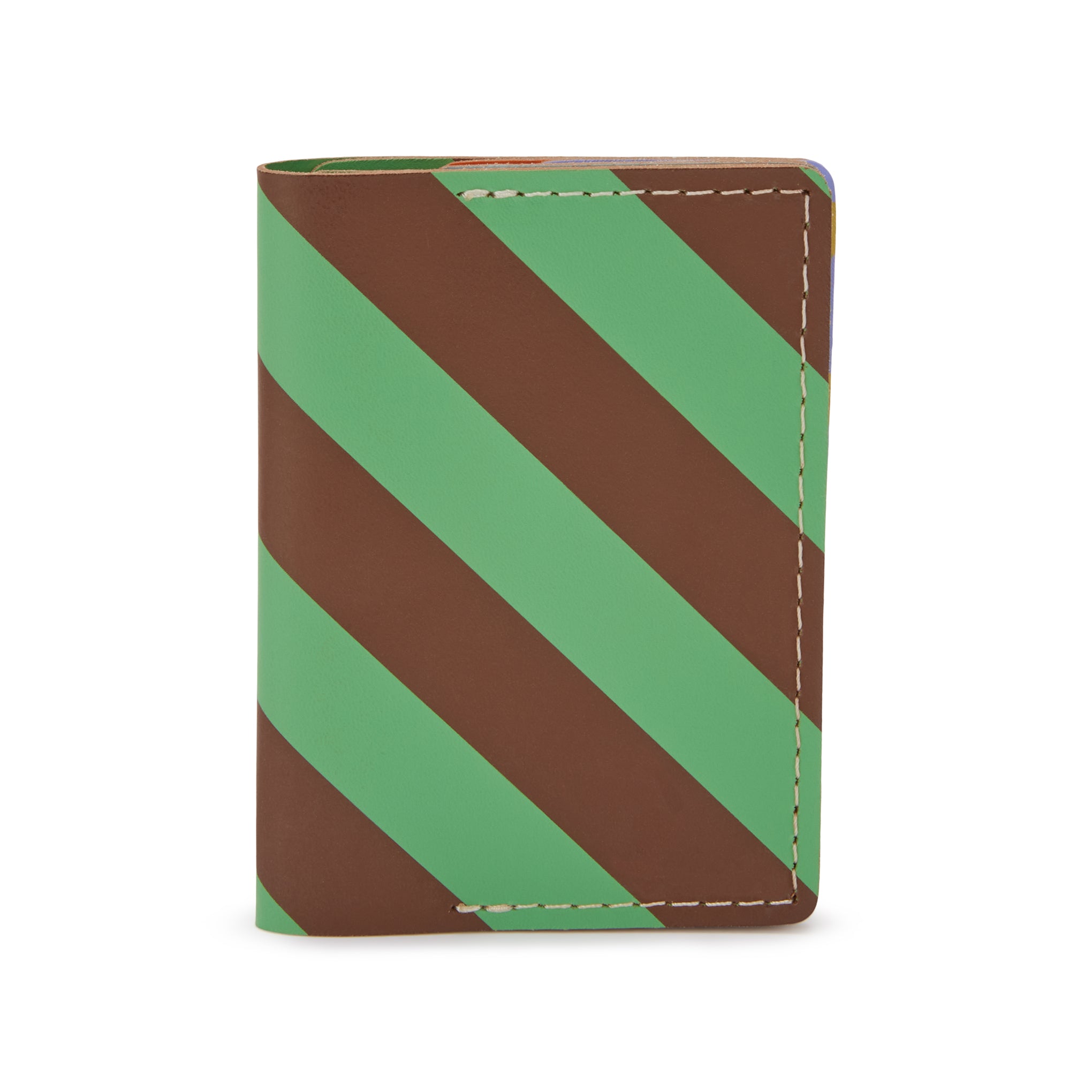 Dusen Dusen Stripe Recycled Leather Card Holder – Eco-Friendly Travel Wallet