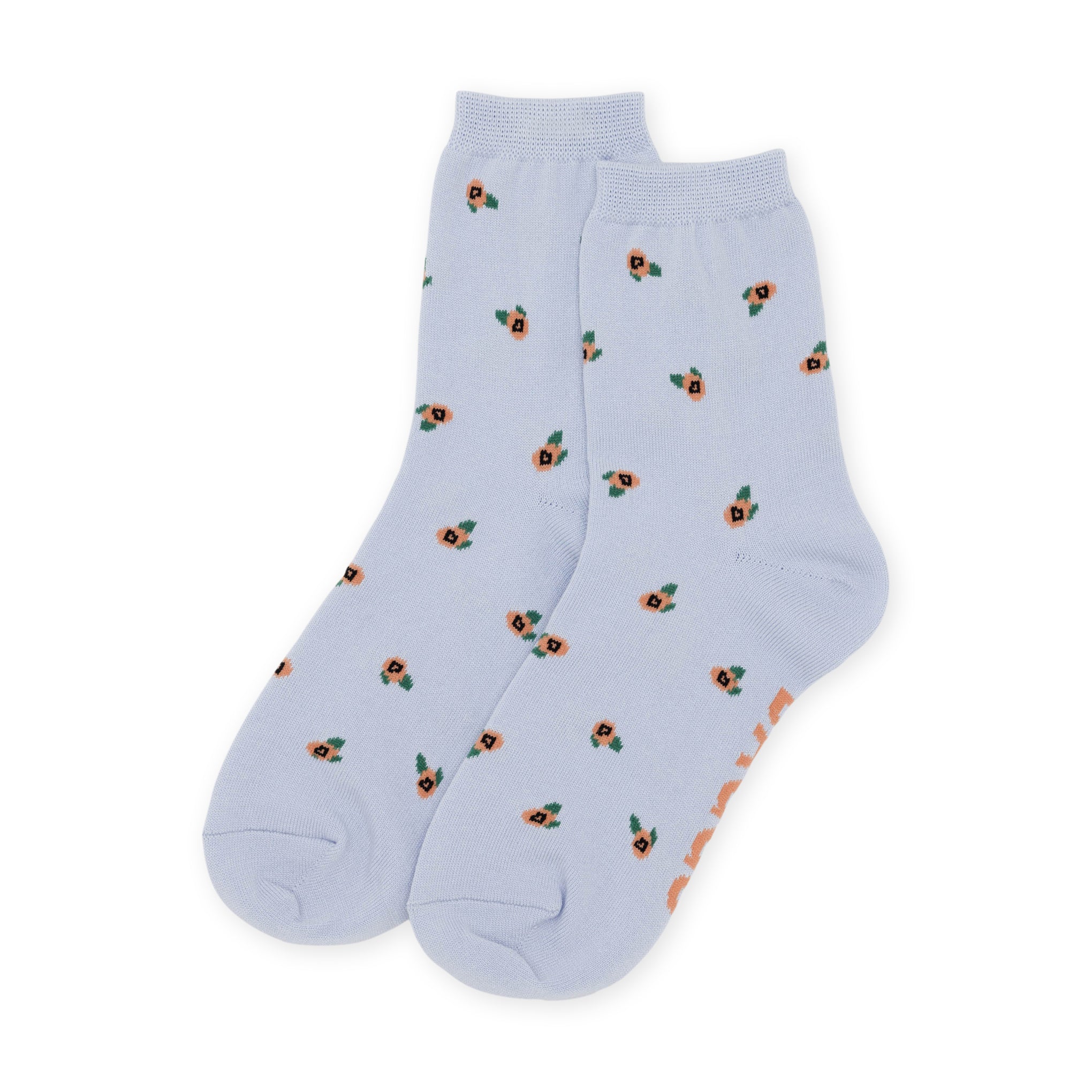 Baggu Blue Rosette Bamboo Crew Socks for Women & Men