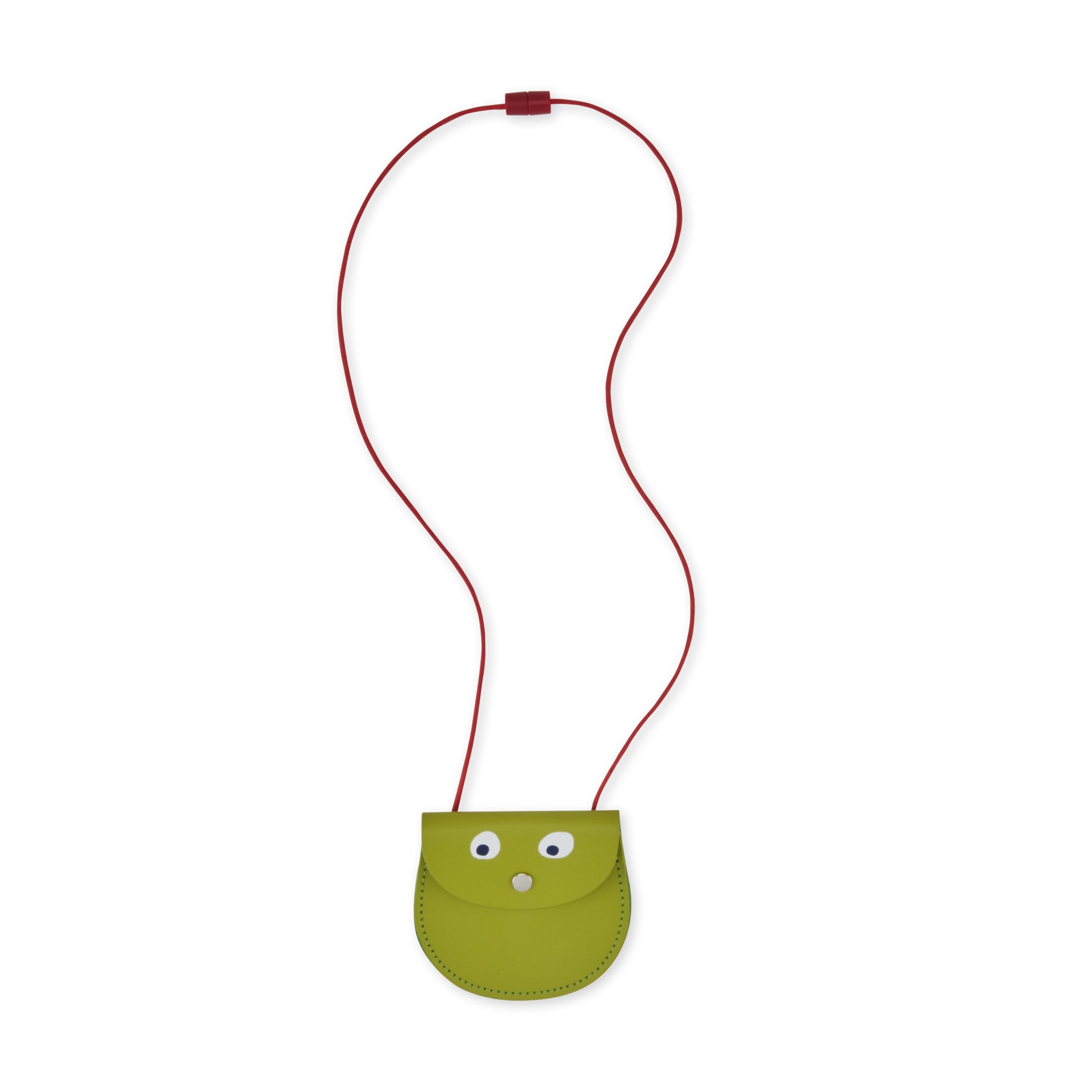 Lime Googly Eye Leather Money Purse - Handmade in Scotland