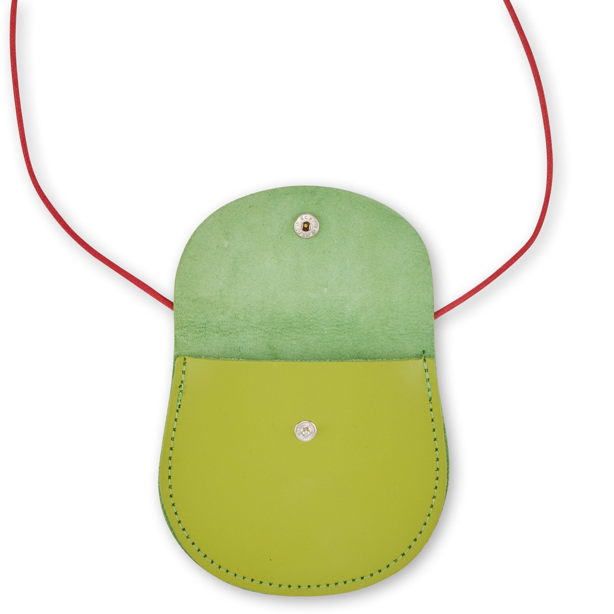 Lime Googly Eye Leather Money Purse - Handmade in Scotland