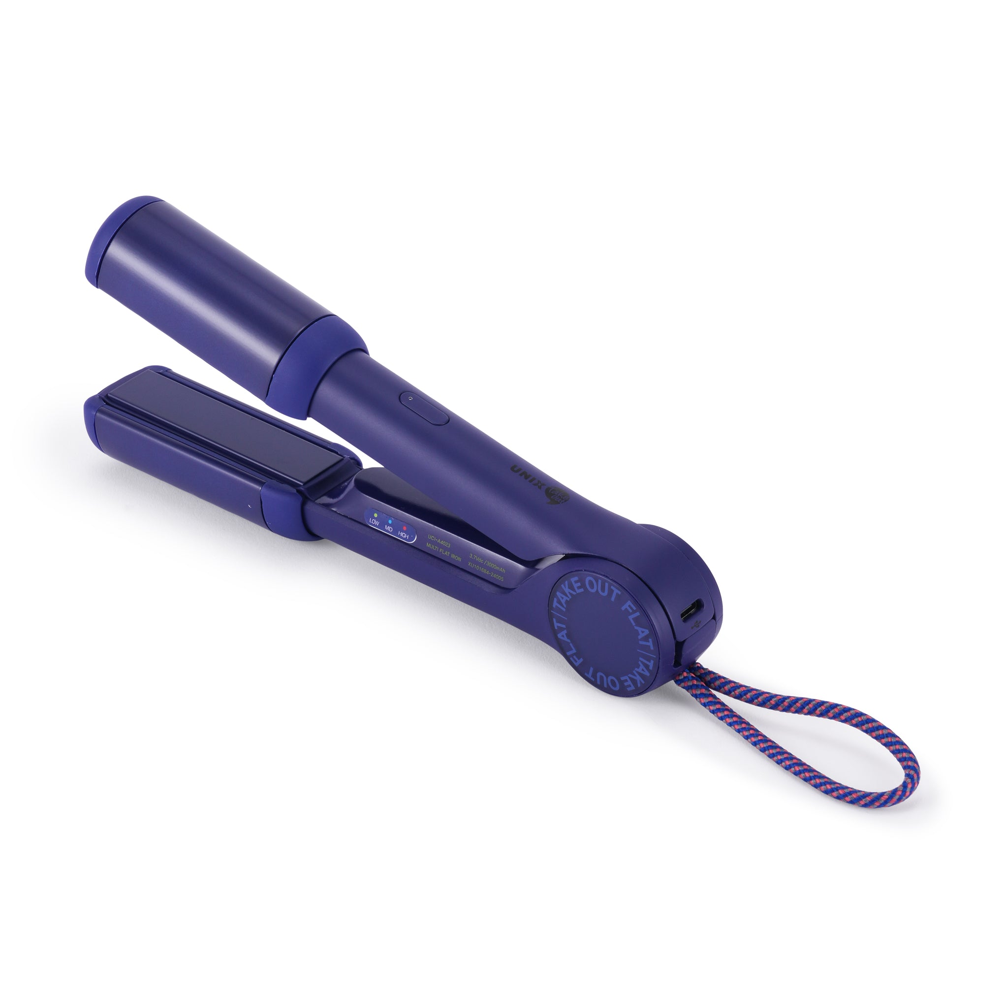 Wireless Ceramic Hair Styler - Compact Travel-Friendly Navy