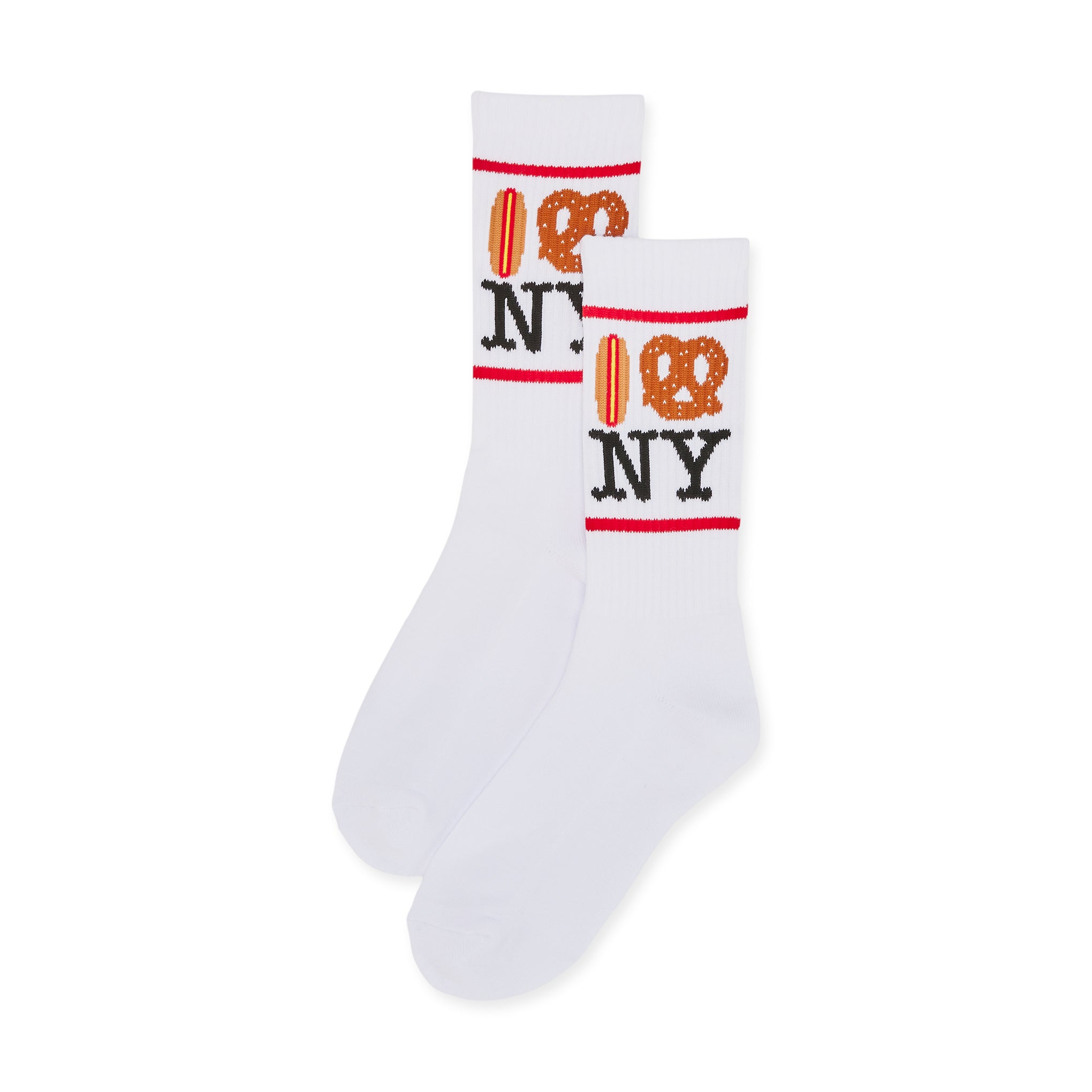 NYC Food Icons Socks - Red Cotton Blend for New Yorkers