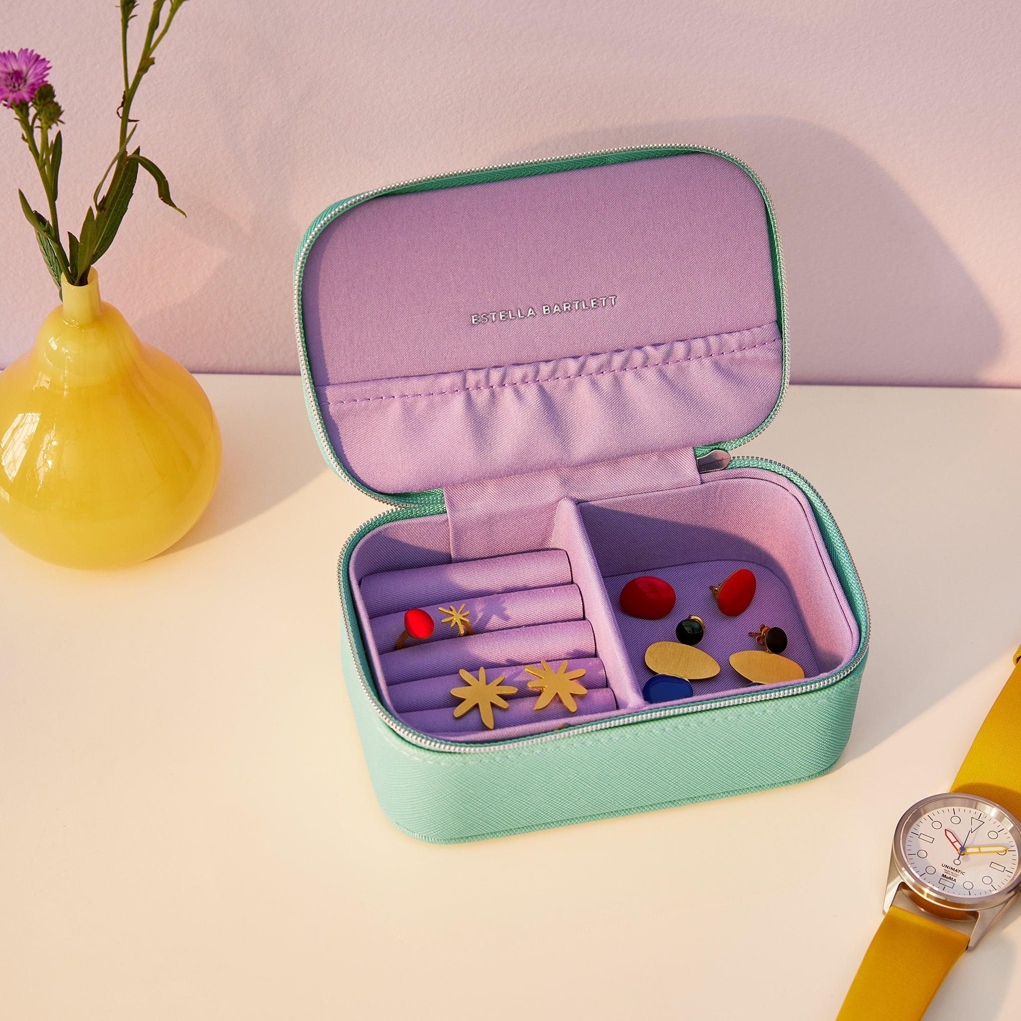 Estella Bartlett Leather Travel Jewelry Box for Women