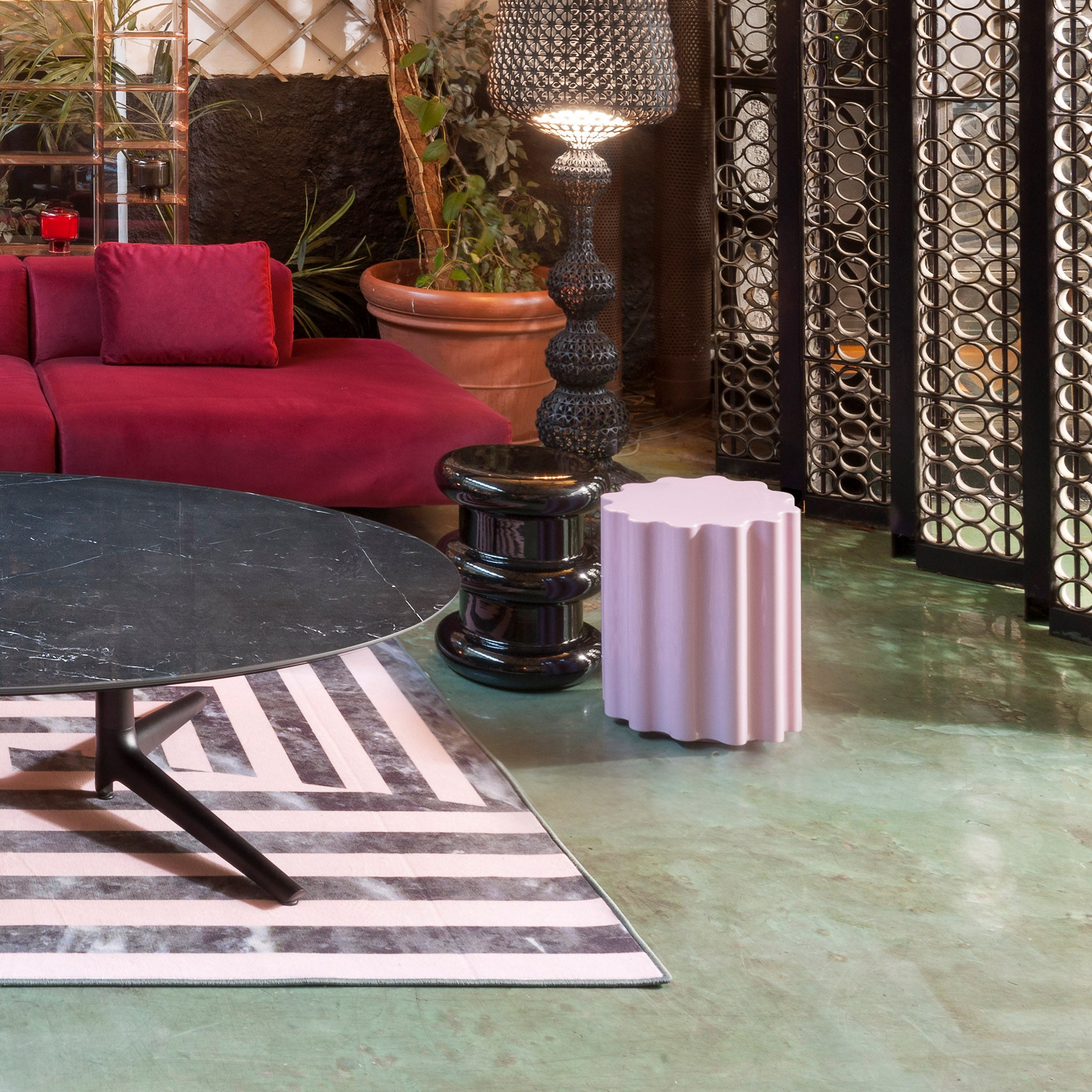 Kartell Colonna Red Side Table for Indoor & Outdoor Use