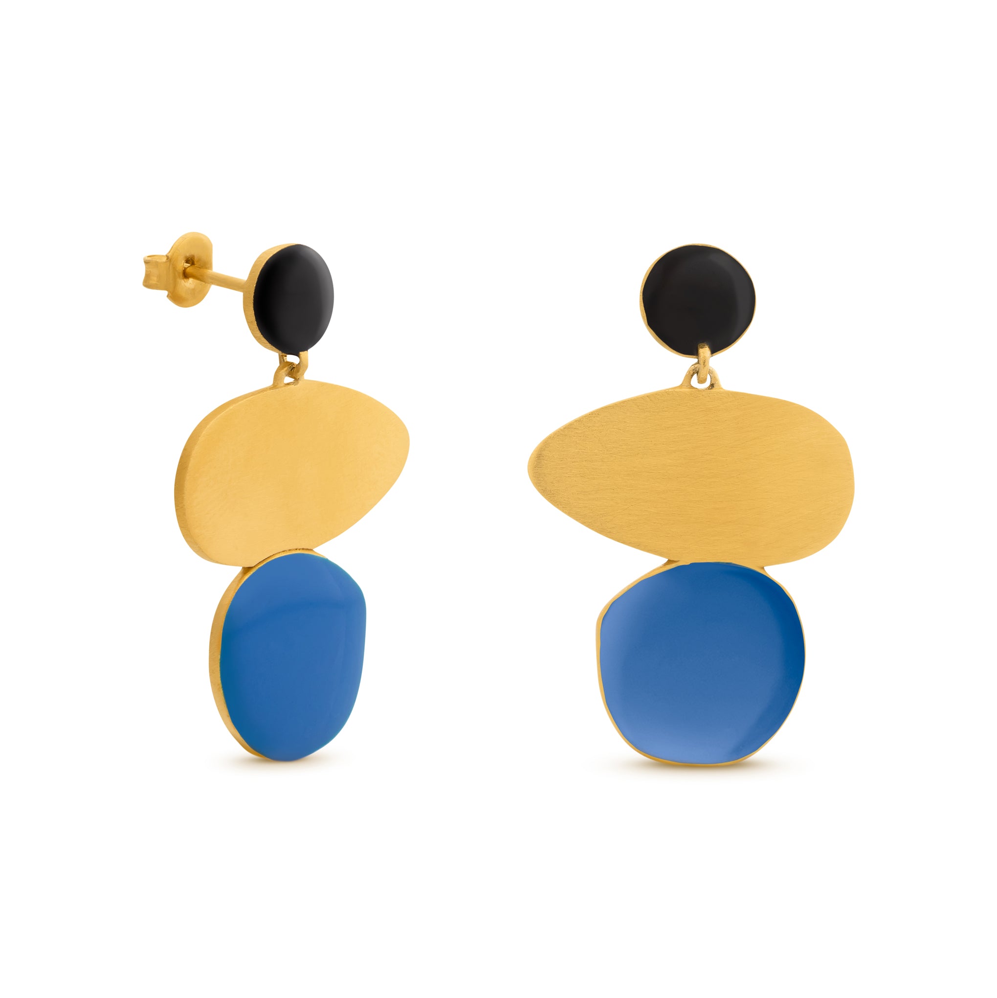 Joan Miró 24k Gold-Plated Art Earrings – Handcrafted Dots Design