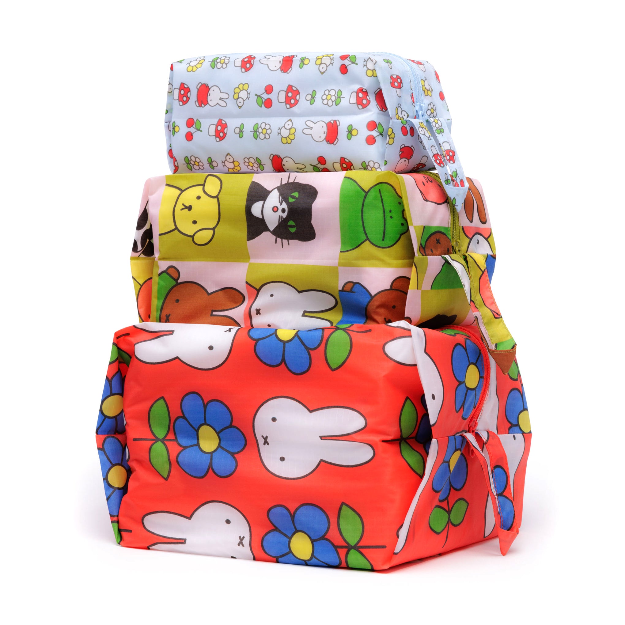 Miffy Baggu Recycled Nylon Zip Pouches Set of 3 Sizes