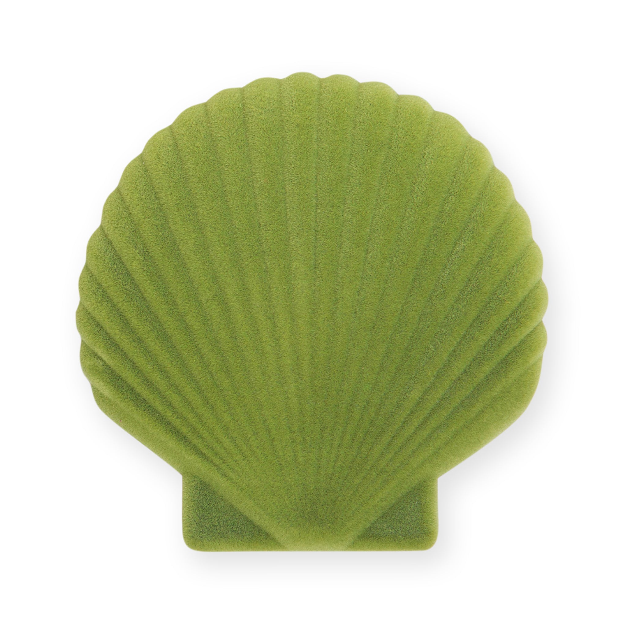 Venus Velvet Green Seashell Jewelry Box for Travel & Storage
