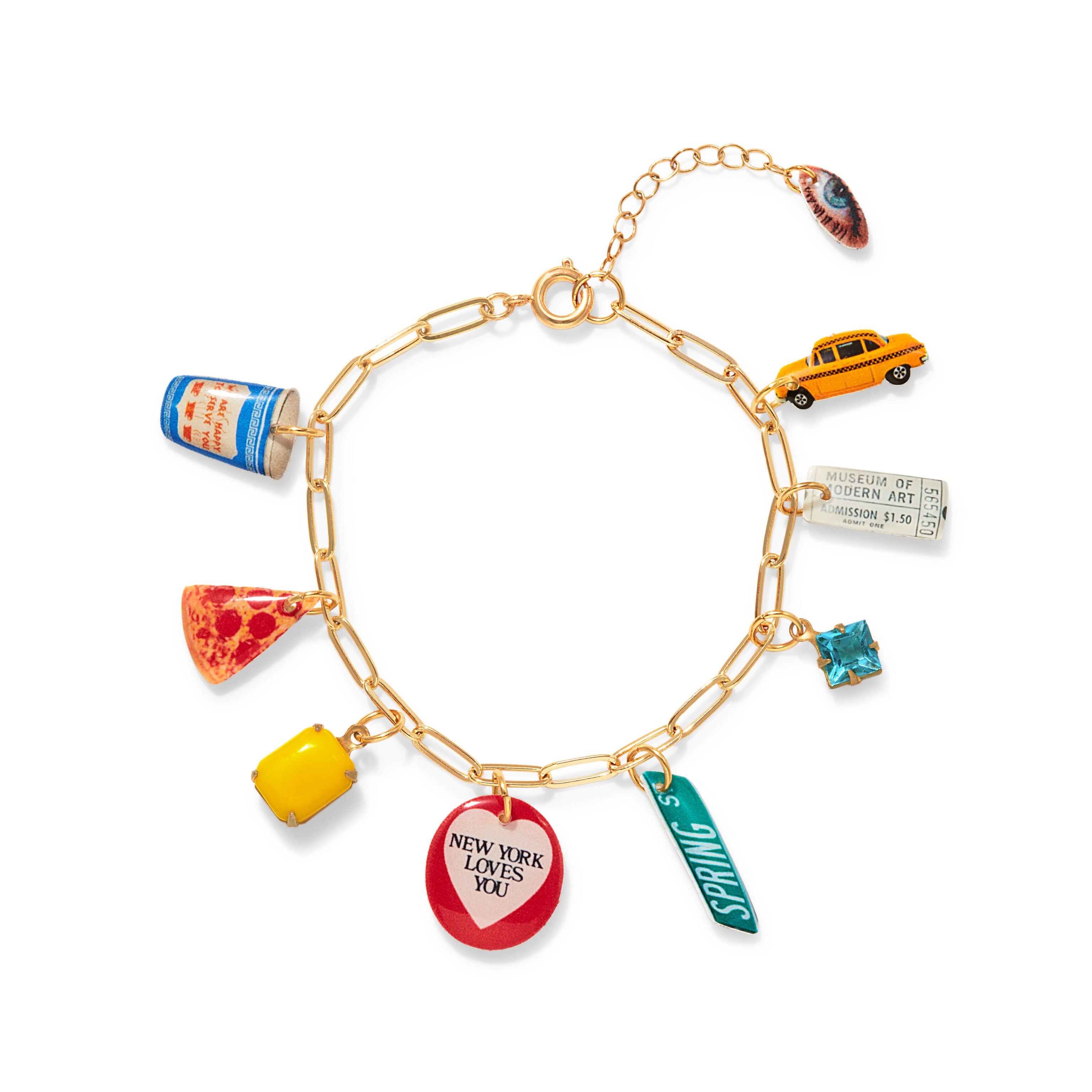 Haricot Vert Handmade Charm Bracelet with Vintage Charms