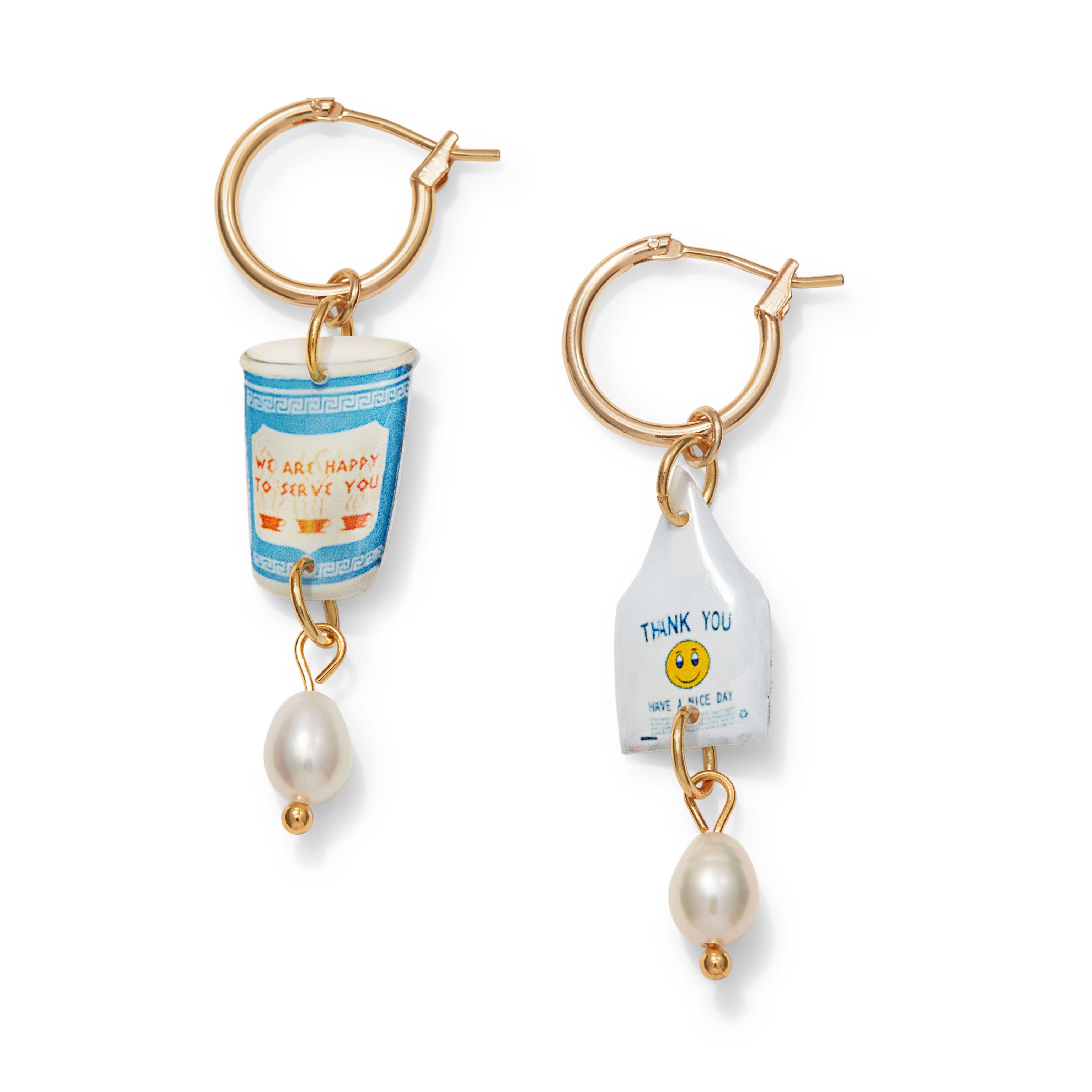 Haricot Vert NYC Charm Hoop Earrings - Handcrafted in Brooklyn