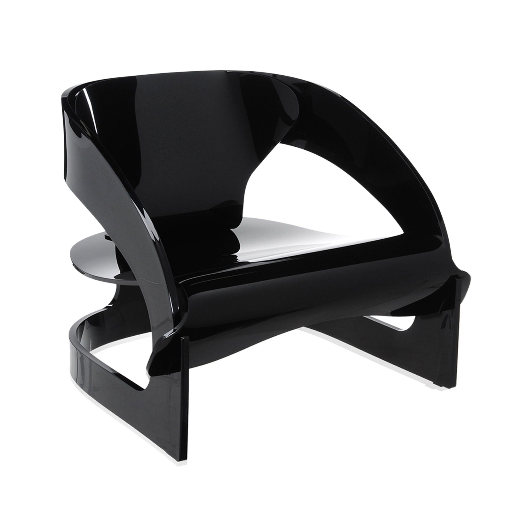 Joe Colombo 4801 Plastic Armchair by Kartell - Black Modern Design
