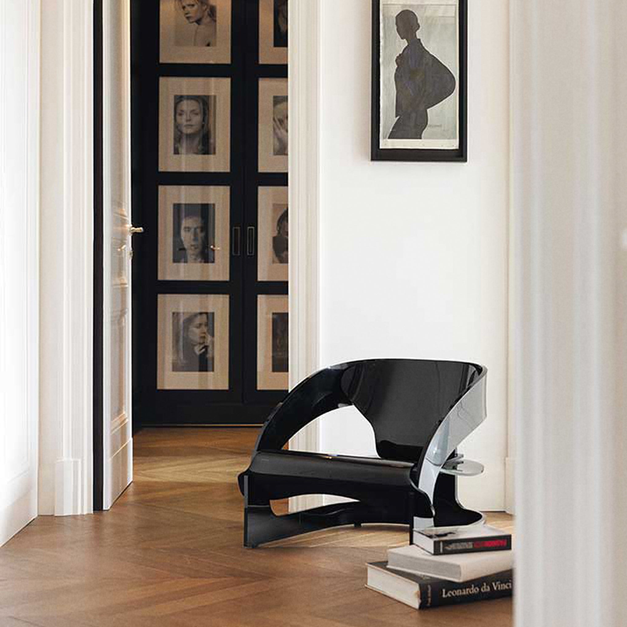 Joe Colombo 4801 Plastic Armchair by Kartell - Black Modern Design