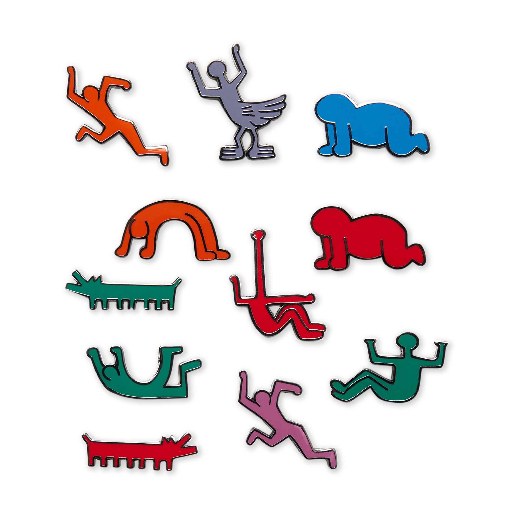 Keith Haring Luna Luna Enamel Pin Set - 11 Carousel Pins