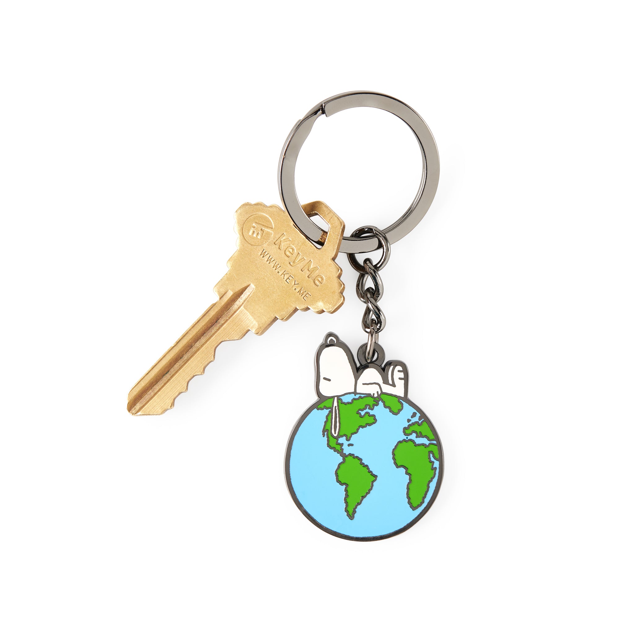 Snoopy Earth Enamel Keychain – Cute Cartoon Keyring
