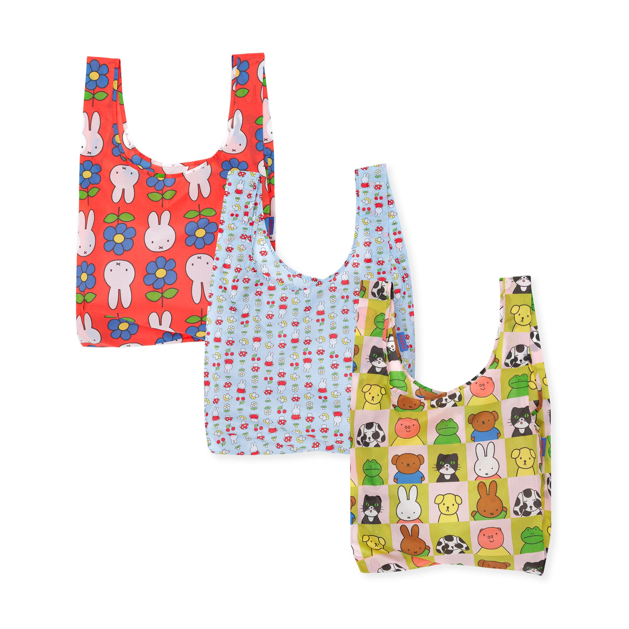 Miffy Recycled Nylon Tote Bags Set - 3 Pack Eco-Friendly