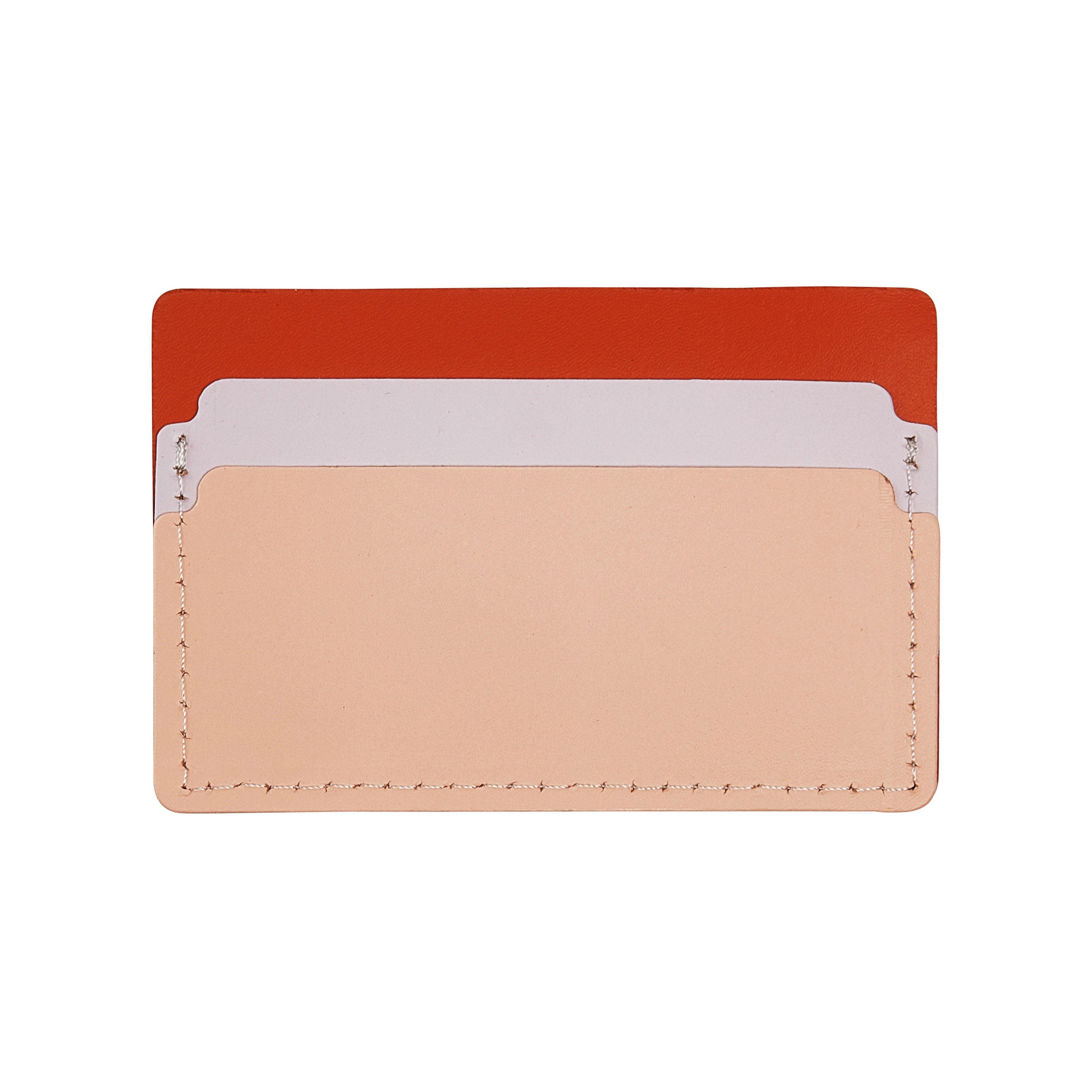 Recycled Leather Cardholder - Eco-Friendly Slim Wallet in Blue or Red