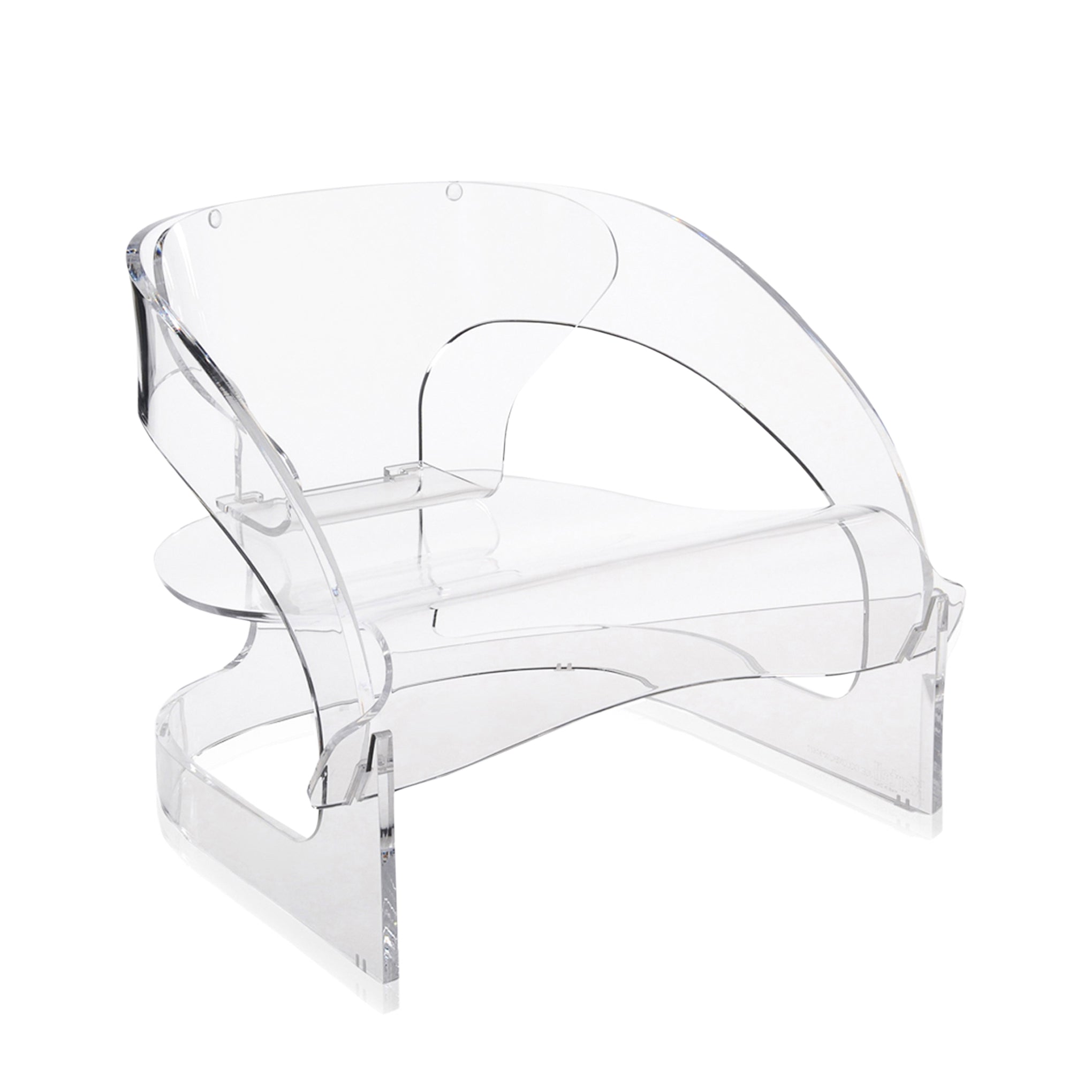 Joe Colombo Kartell 4801 Clear Plastic Armchair for Indoors & Outdoors