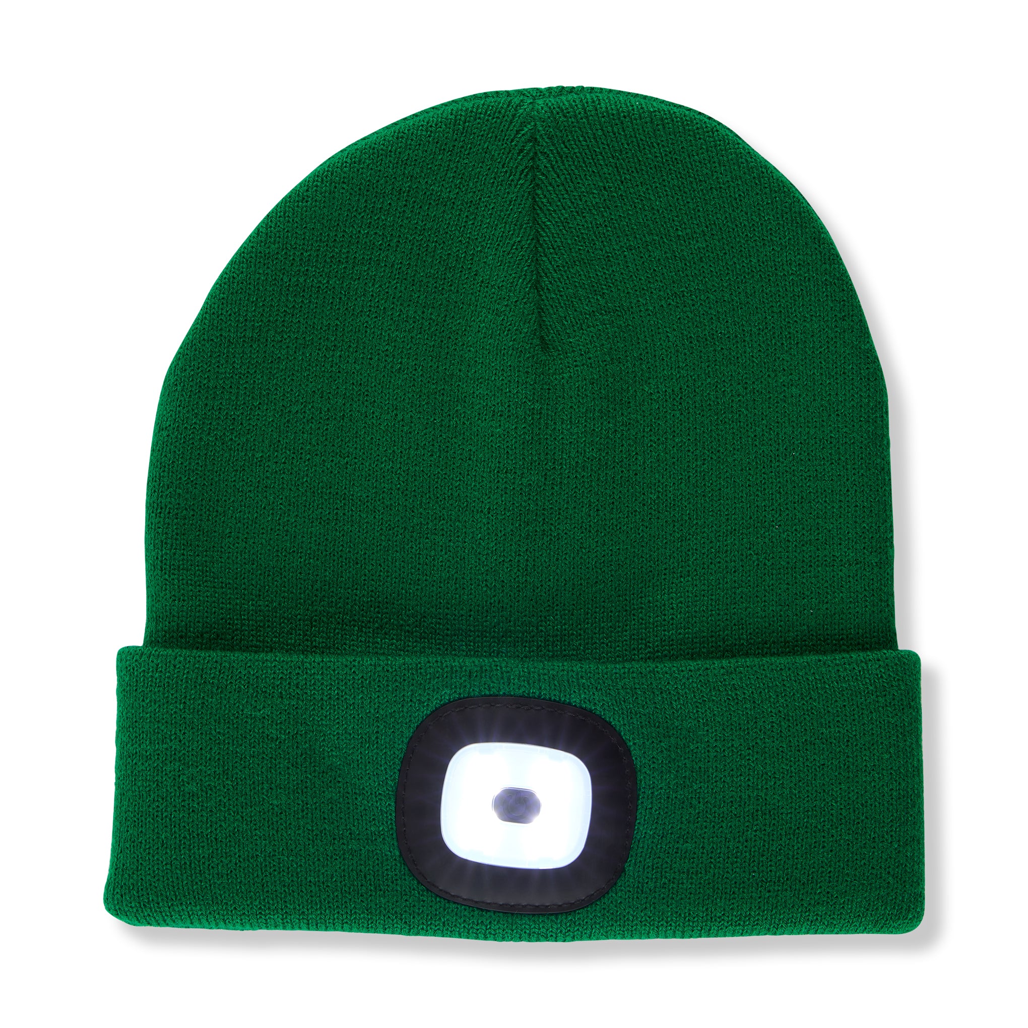 LED Light-Up Beanie Hat - Green Acoustic with Adjustable Brightness