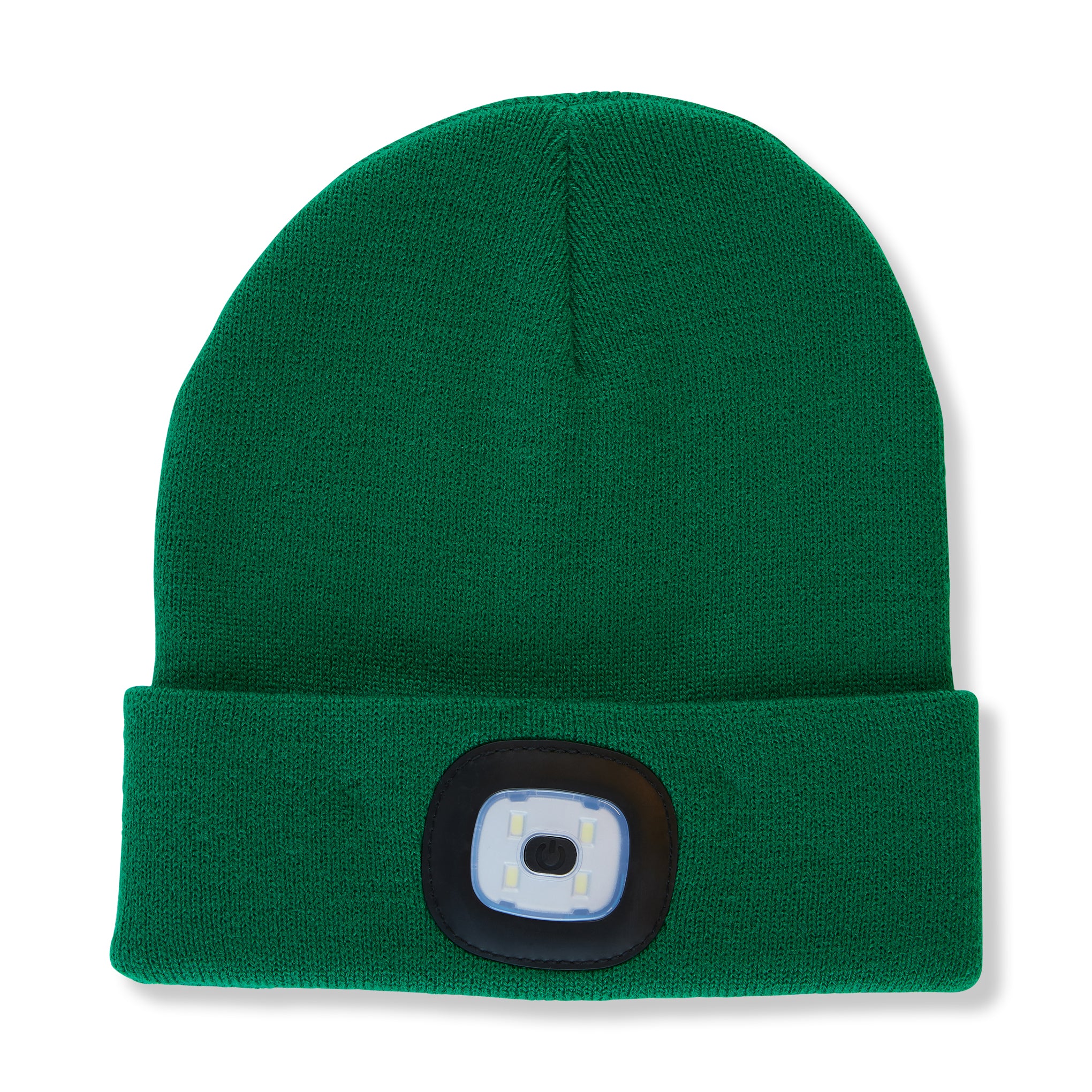 LED Light-Up Beanie Hat - Green Acoustic with Adjustable Brightness