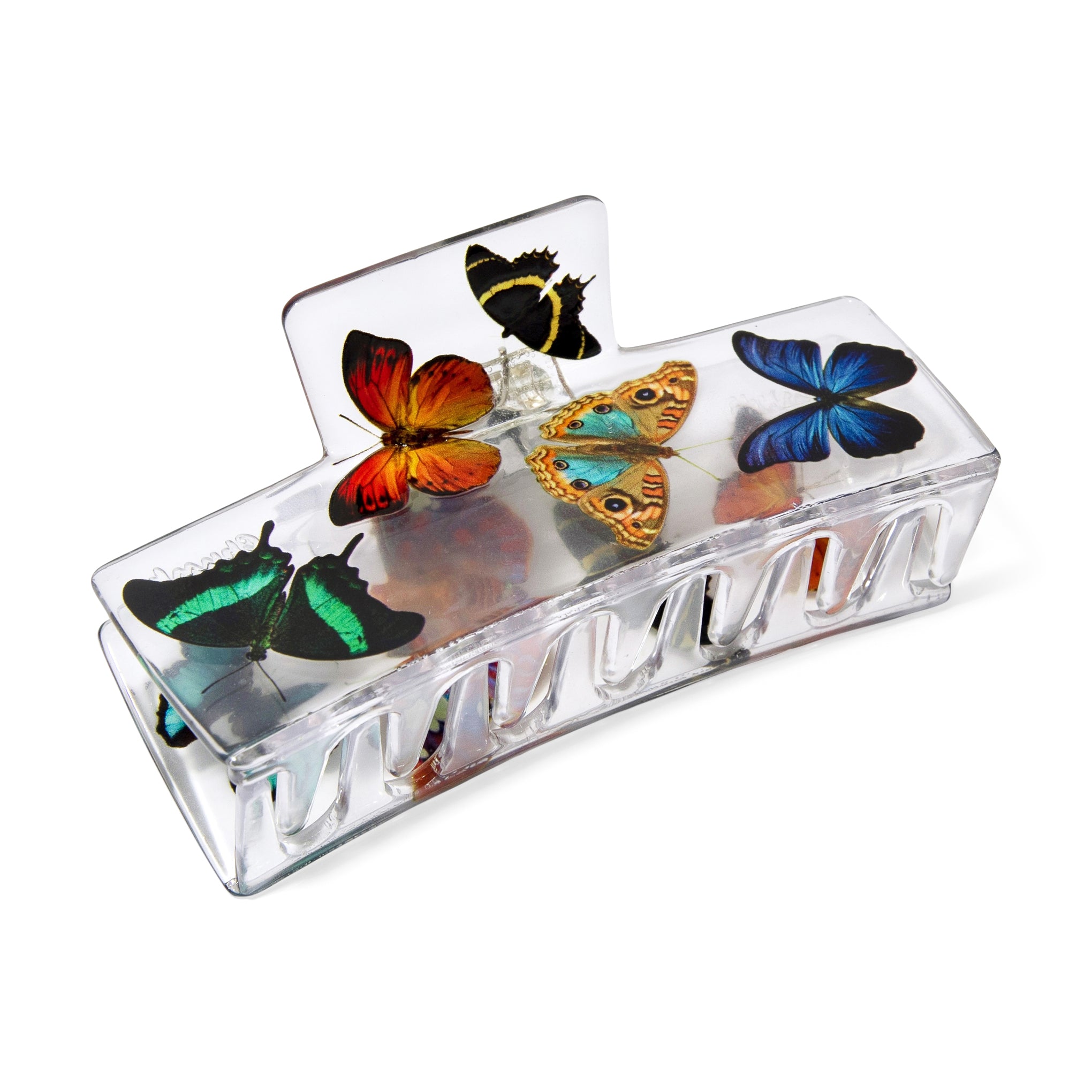 Chunks Butterfly Claw Hair Clip - Clear Bio-Plastic with Floating Butterflies