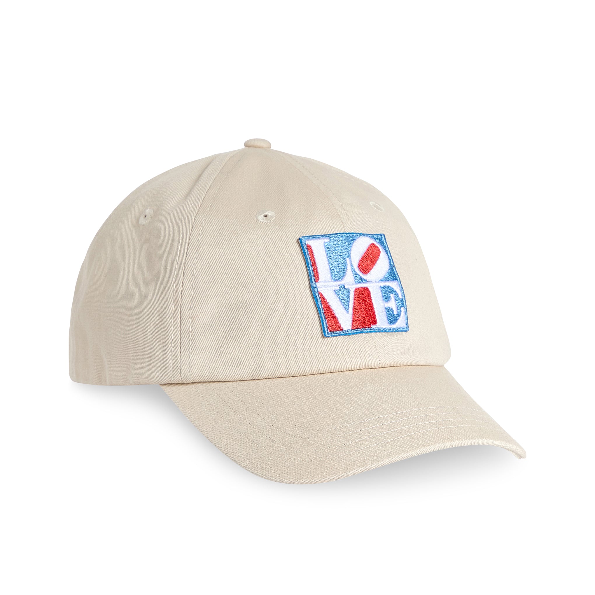Robert Indiana LOVE Embroidered Cotton Canvas Baseball Cap - Ivory