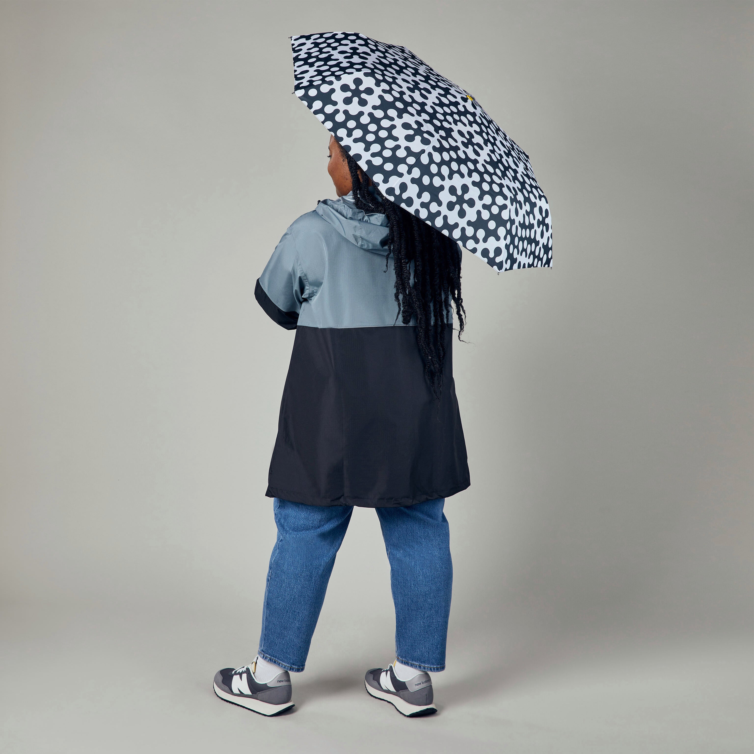 Dusen Dusen Automatic Black & White Pattern Umbrella
