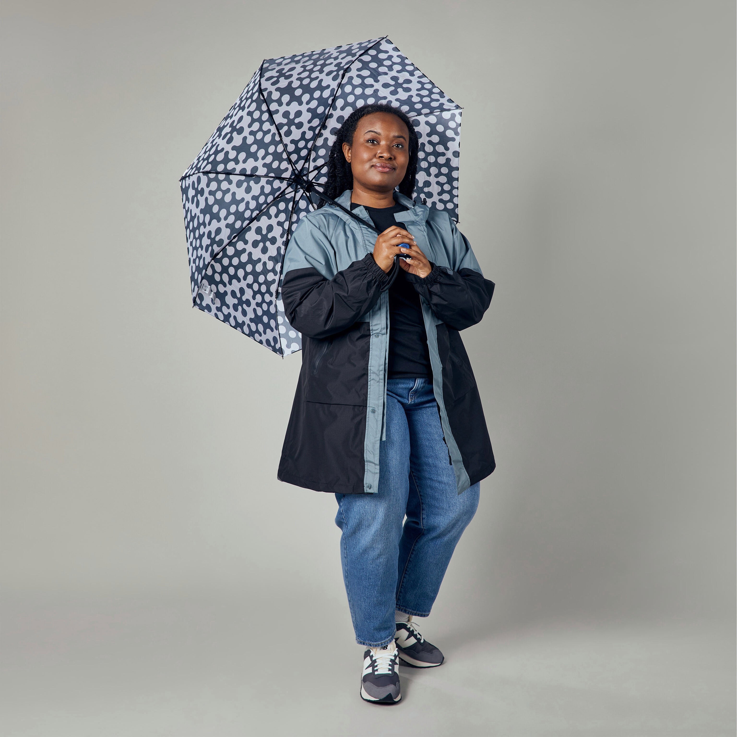 Dusen Dusen Automatic Black & White Pattern Umbrella