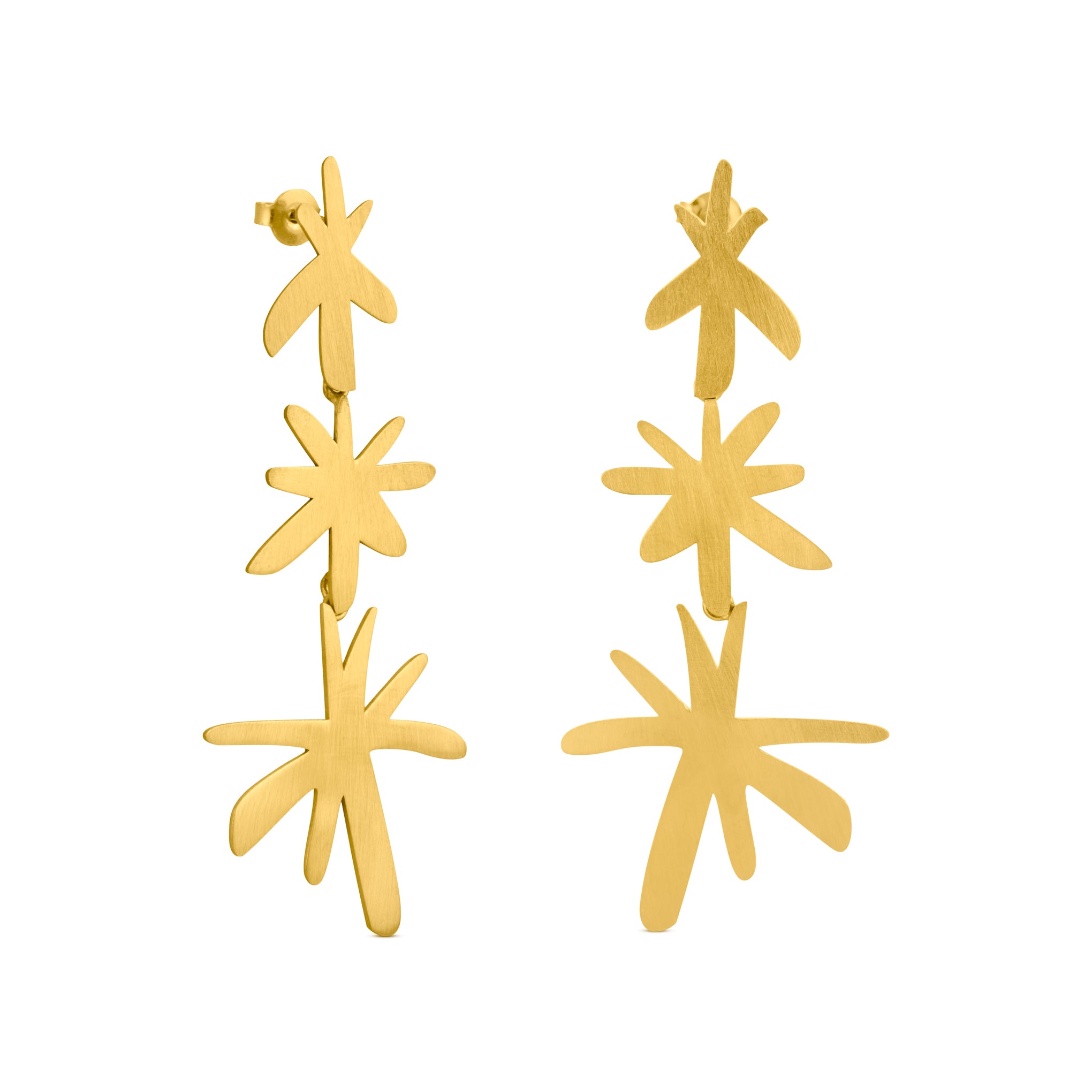 Joan Miró 24k Gold-Plated Star Earrings | Handcrafted Art Jewelry