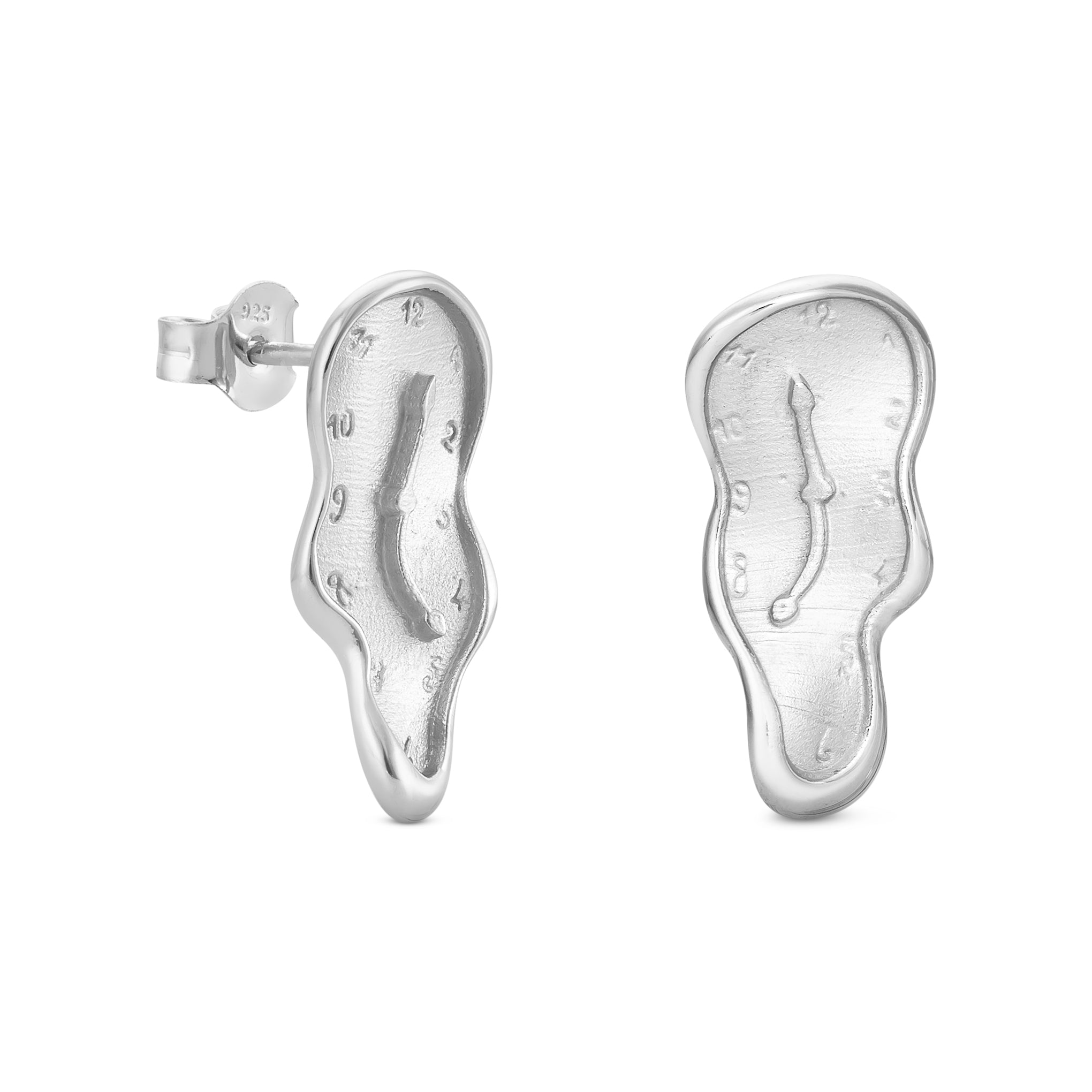 Salvador Dalí Melting Clock Gold-Plated Earrings - Surrealist Jewelry