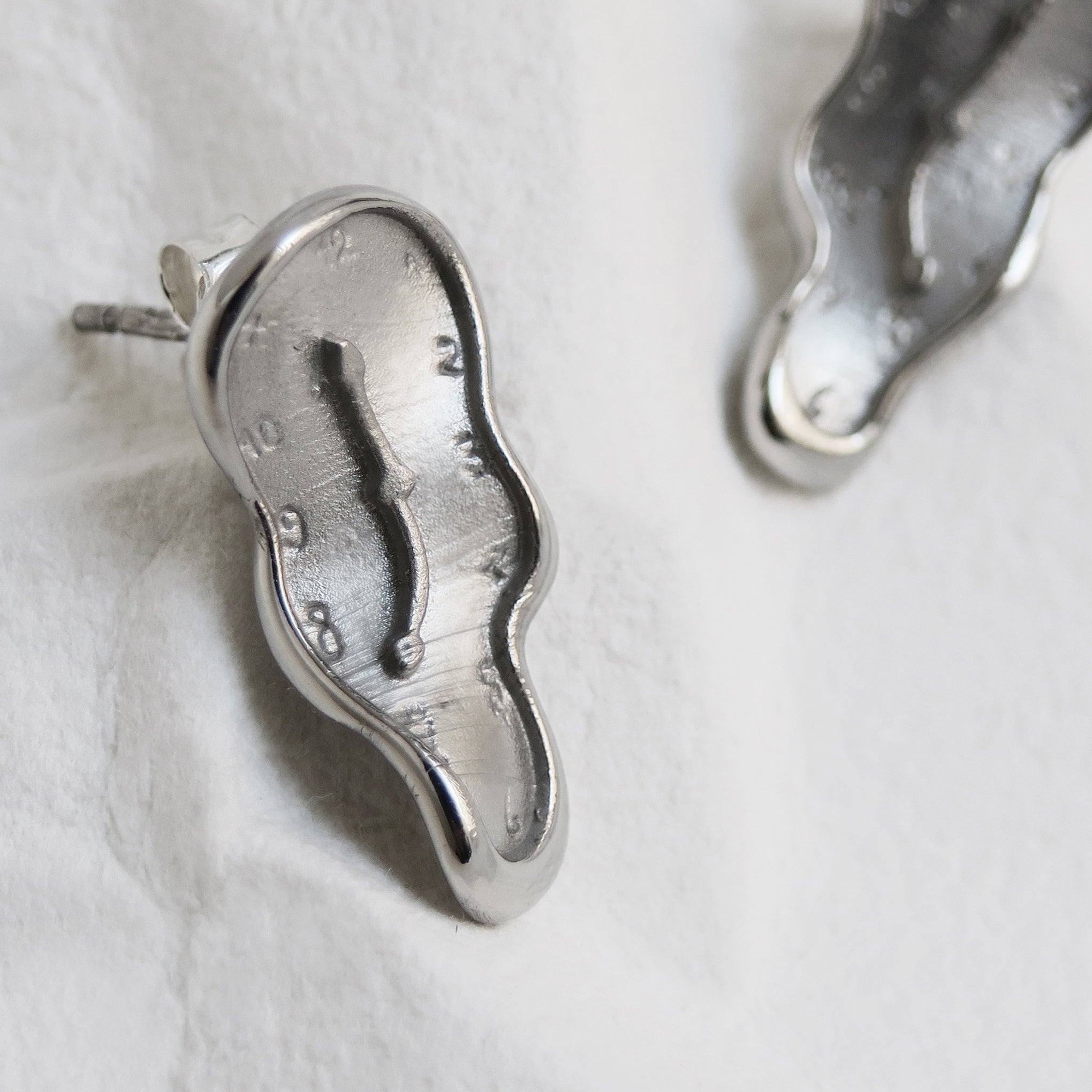 Salvador Dalí Melting Clock Gold-Plated Earrings - Surrealist Jewelry